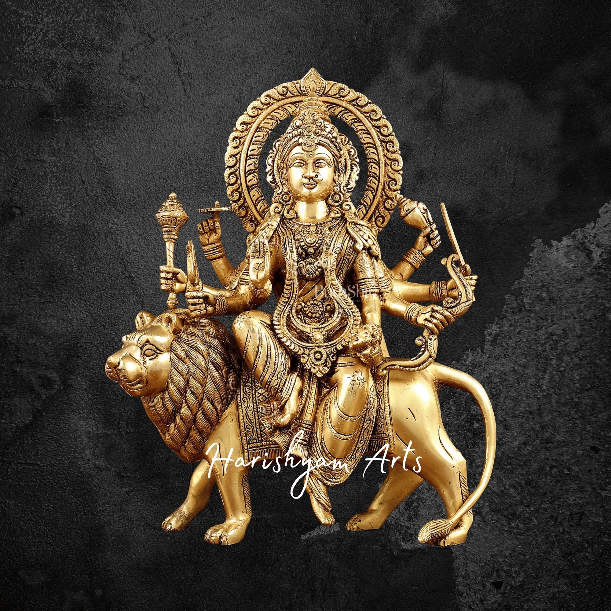 15" Handmade Brass Durga Mata Idol for Mandir & Home