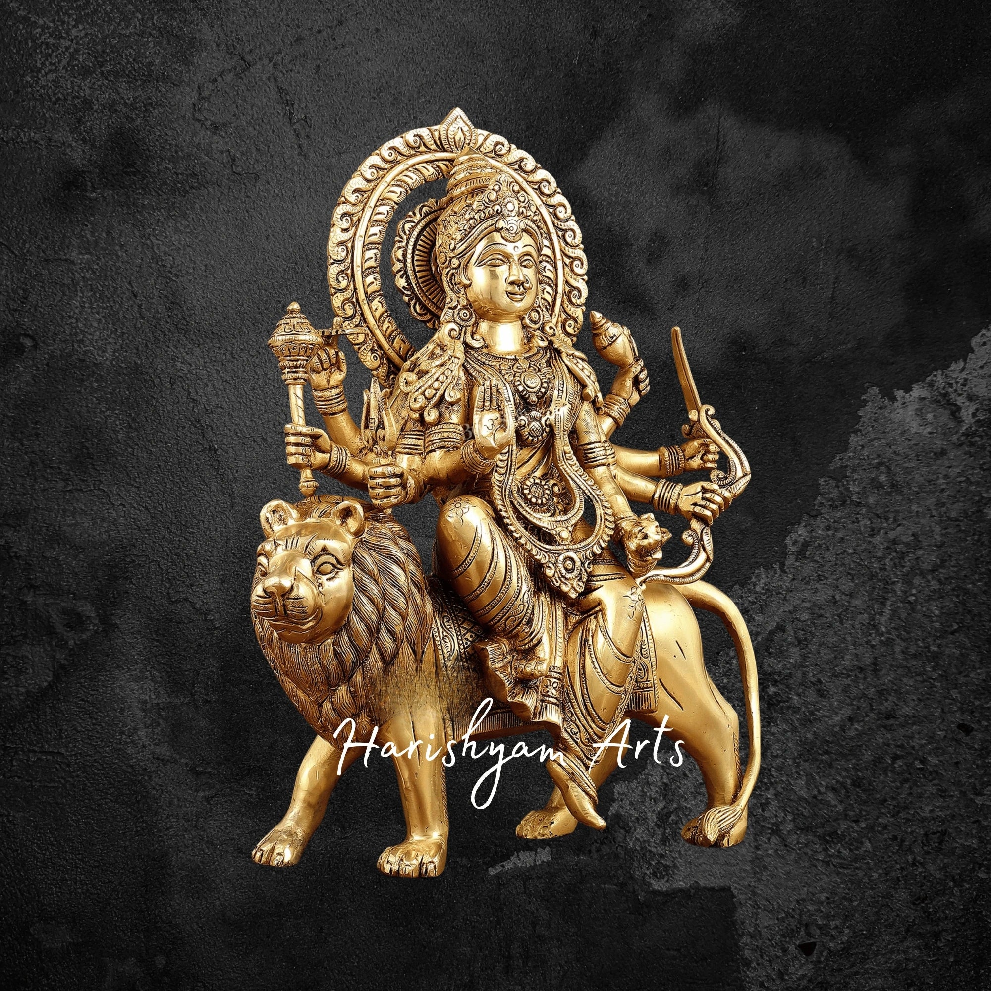 15" Handmade Brass Durga Mata Idol for Mandir & Home