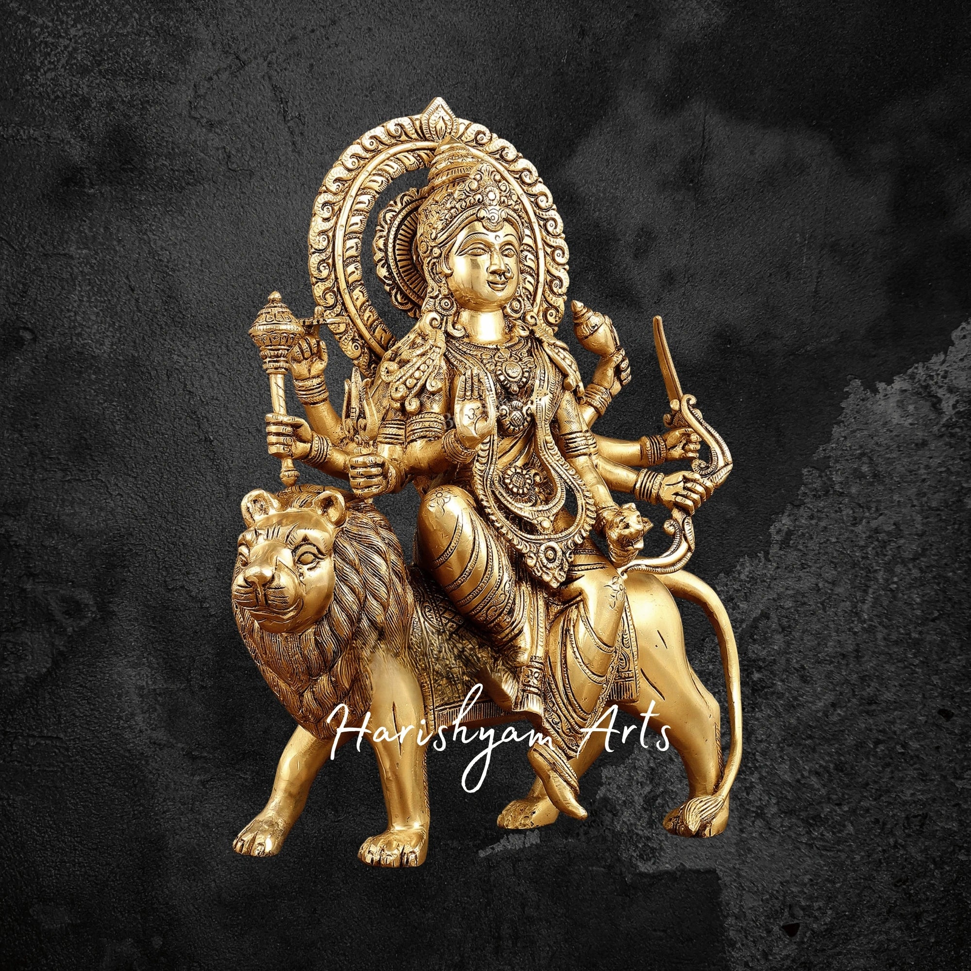 15" Handmade Brass Durga Mata Idol for Mandir & Home