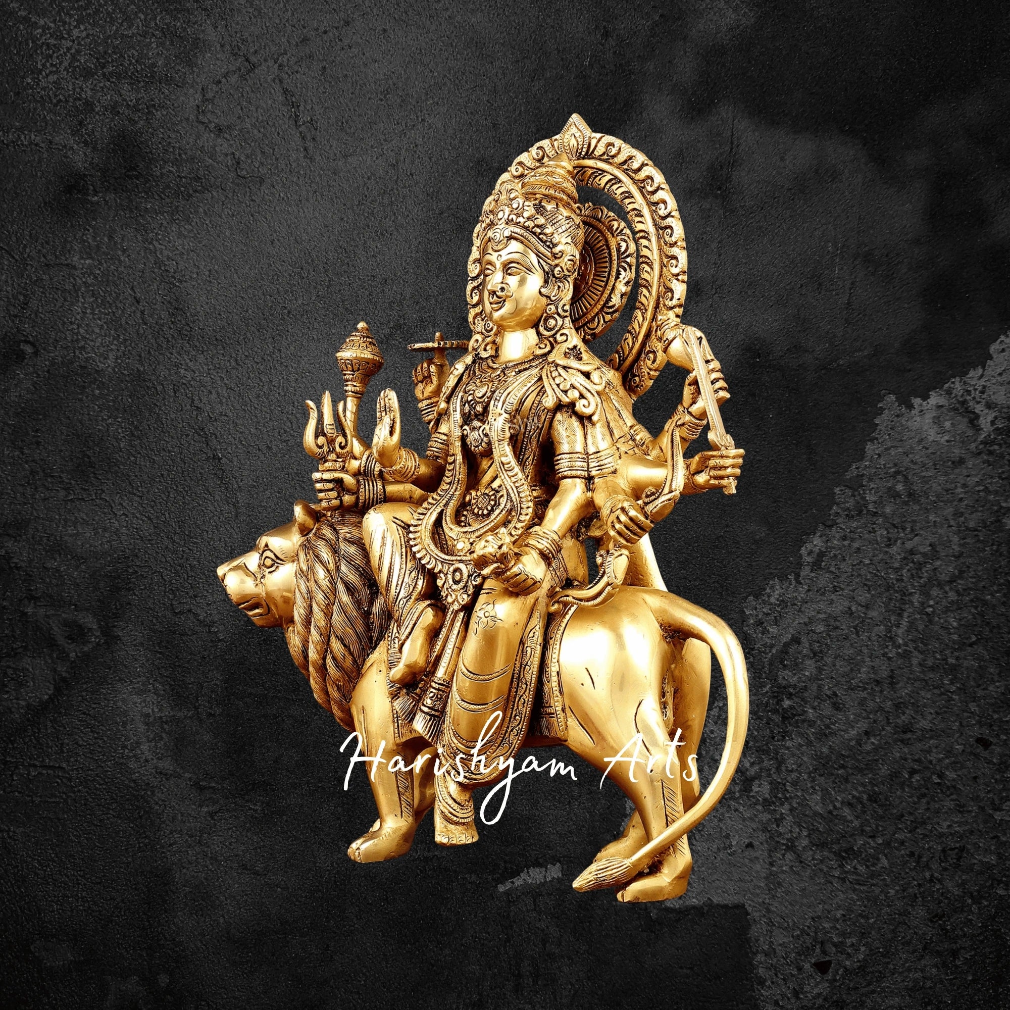 15" Handmade Brass Durga Mata Idol for Mandir & Home