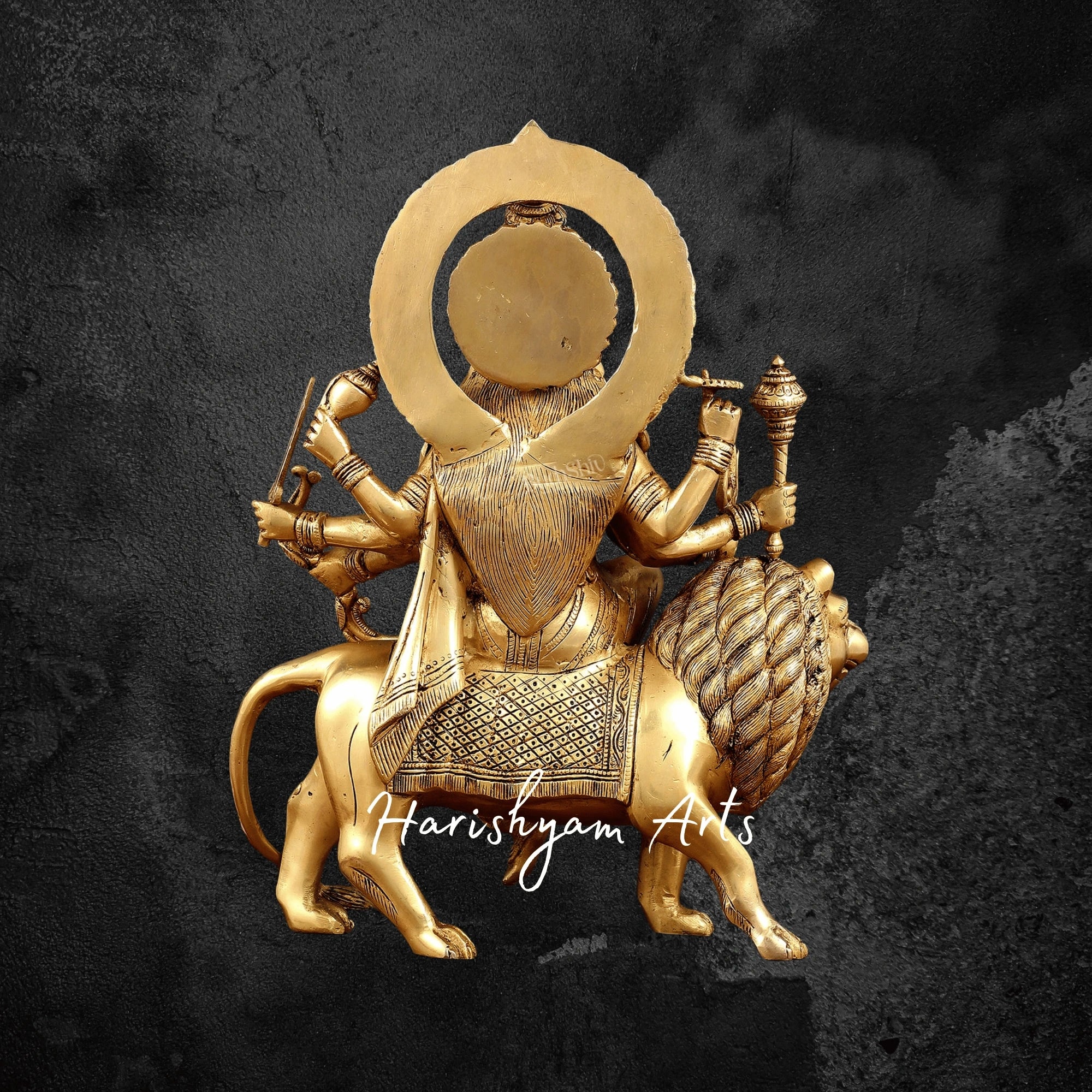 15" Handmade Brass Durga Mata Idol for Mandir & Home