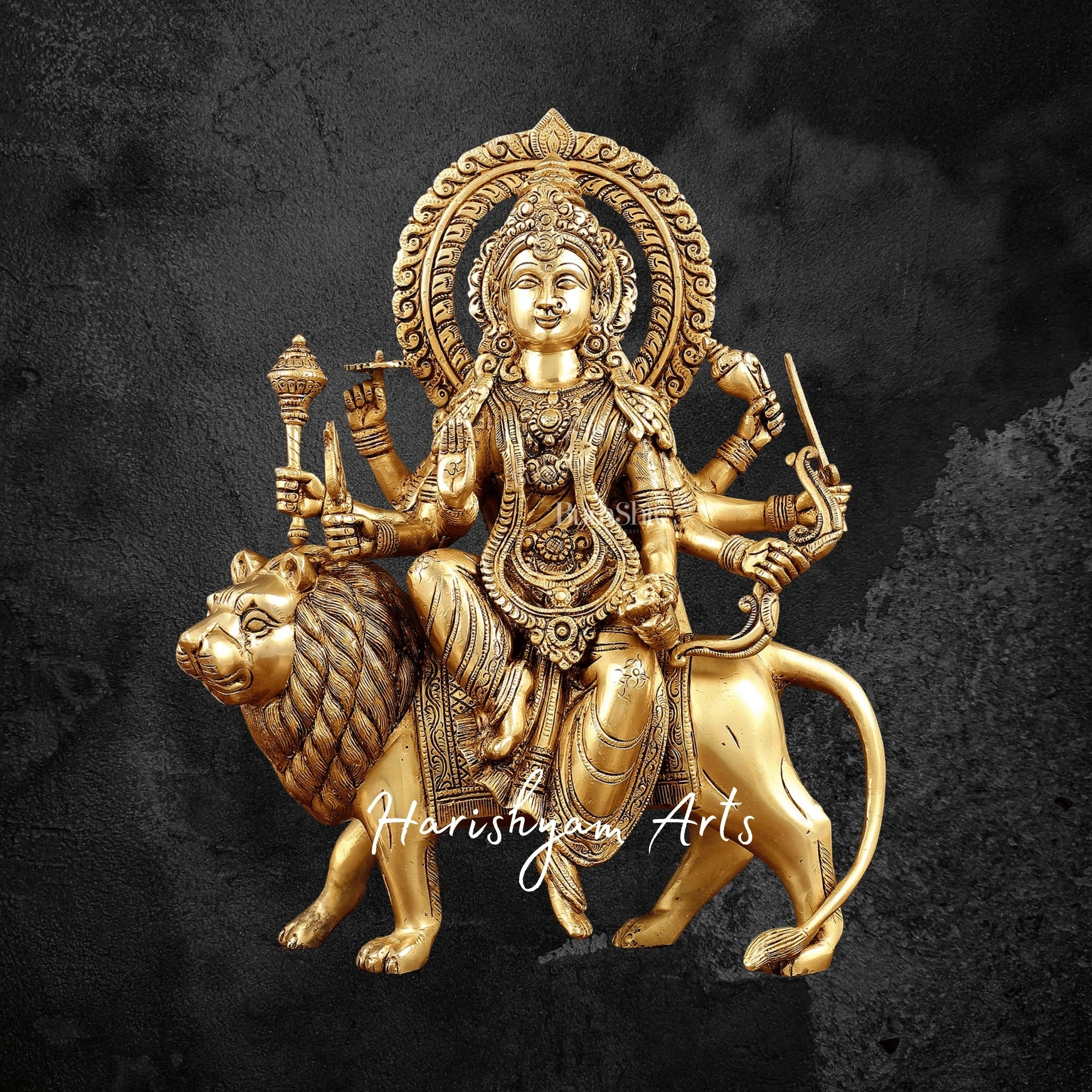 15" Handmade Brass Durga Mata Idol for Mandir & Home