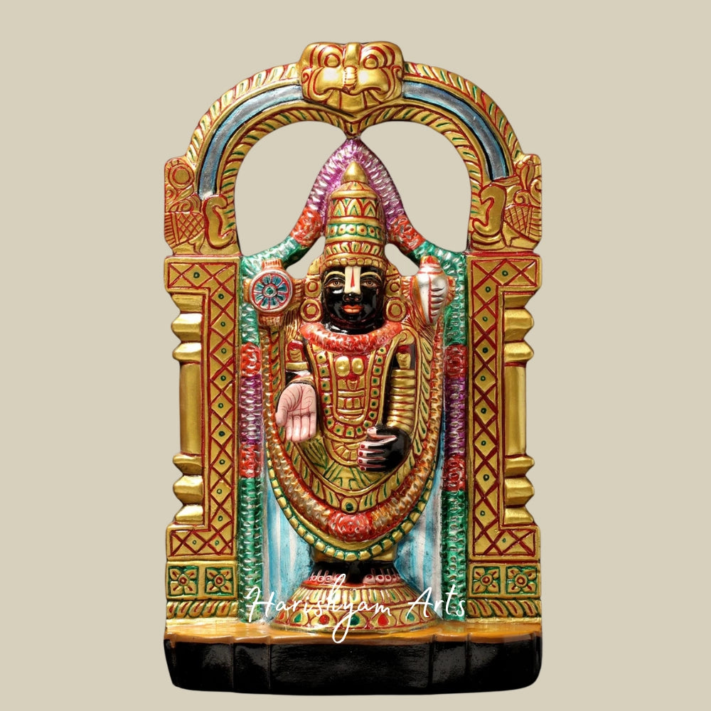 15" Lord Venkateshvara as Tirupati Balaji Statue in Marble