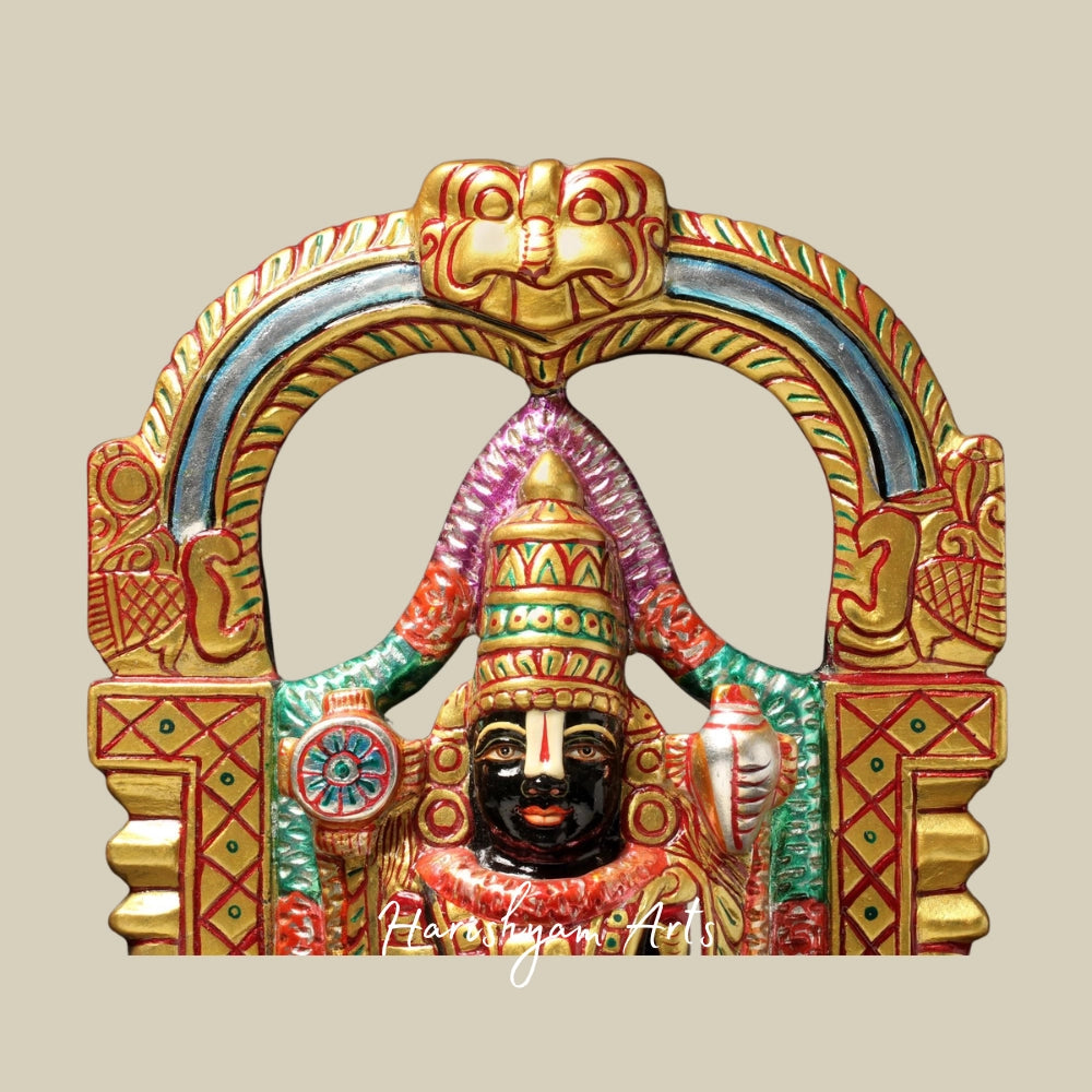 15" Lord Venkateshvara as Tirupati Balaji Statue in Marble