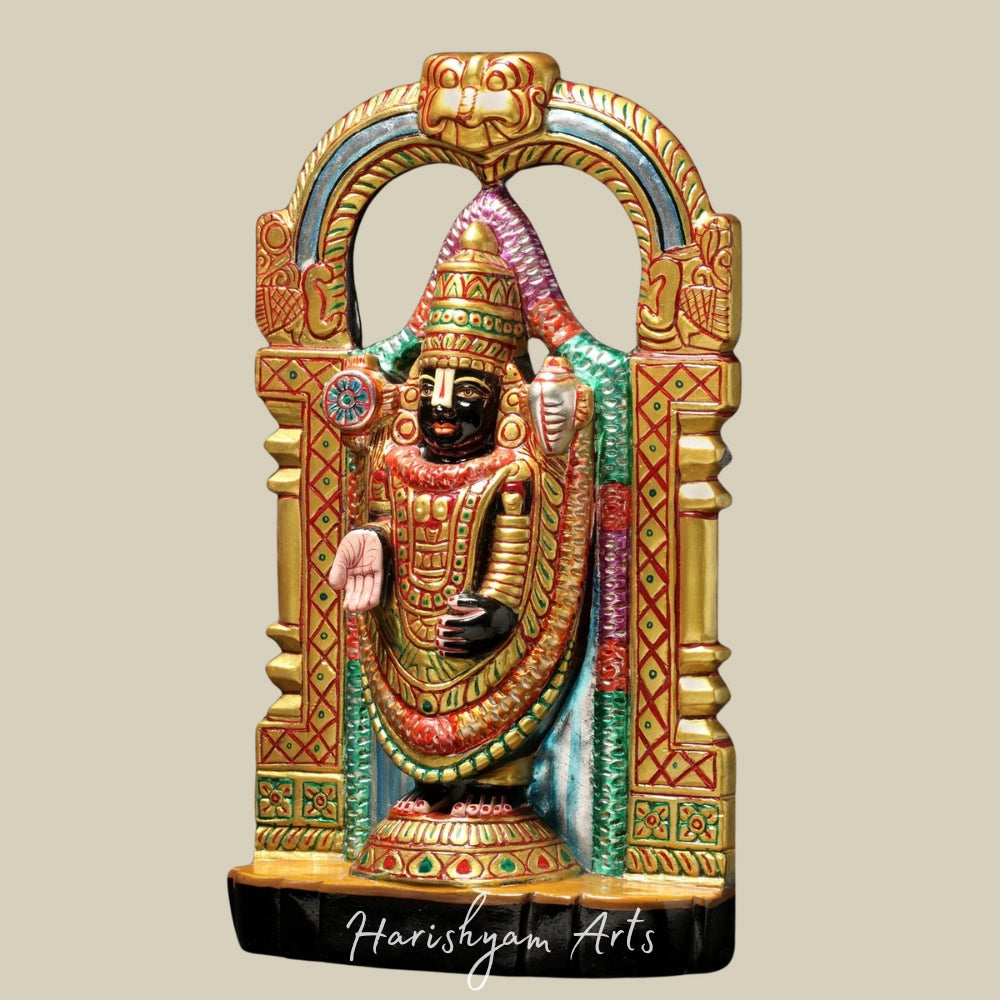15" Lord Venkateshvara as Tirupati Balaji Statue in Marble