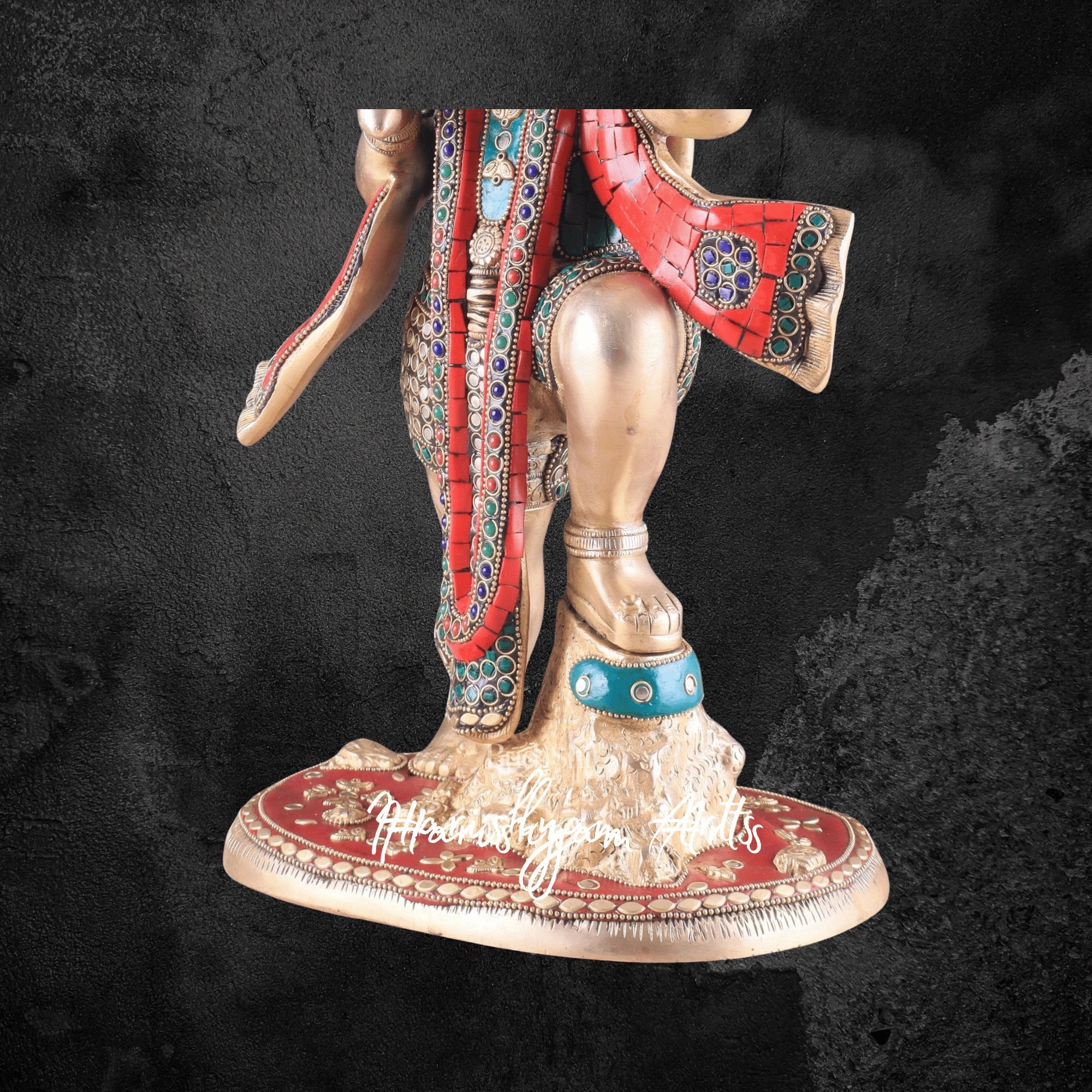15" Pure Brass Sanjeevani Hanuman Idol Depicting Strength and Devotion