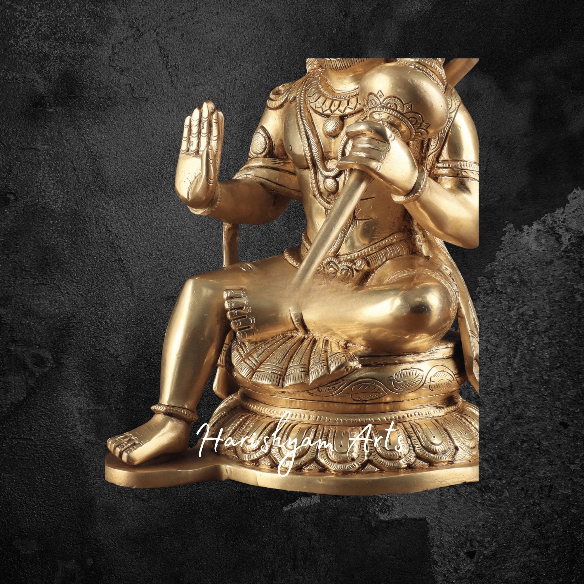 15" Superfine Pure Brass Large Hanuman Ji Statue Majestic Hanuman Murti