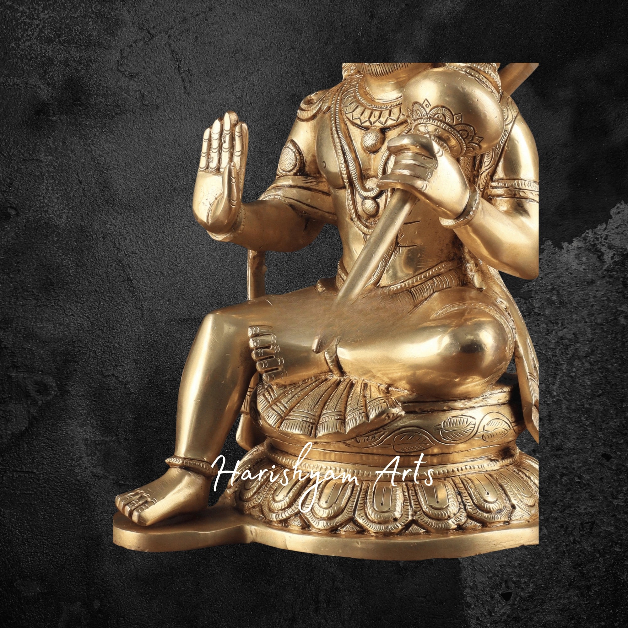 15" Superfine Pure Brass Large Hanuman Ji Statue Majestic Hanuman Murti