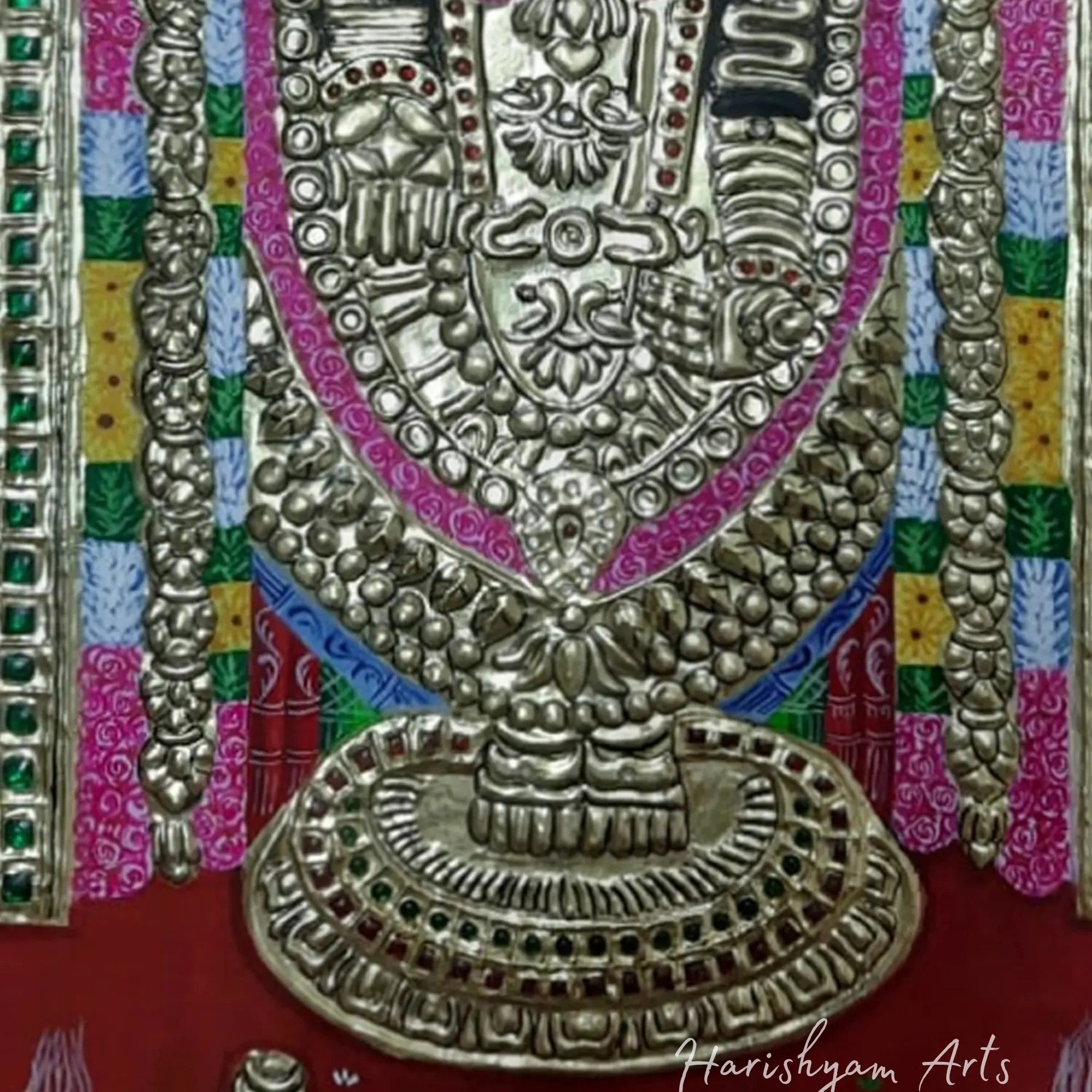 15" Traditional Tirupati Balaji Tanjore Painting with 22K Gold Highlights