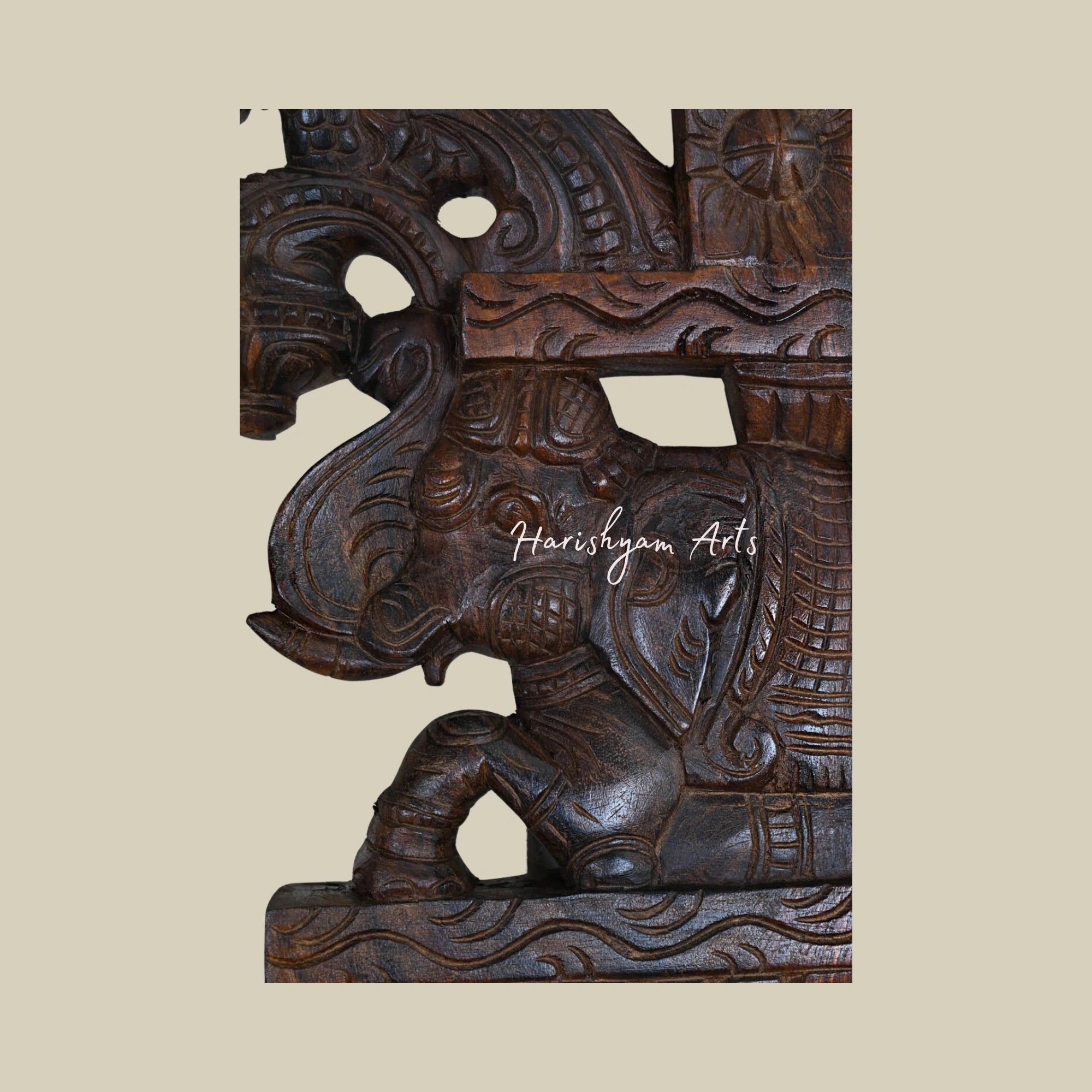 15" Unique Handcrafted Wall Brackets with Upraised Elephants and Parrots for Home Decoration2