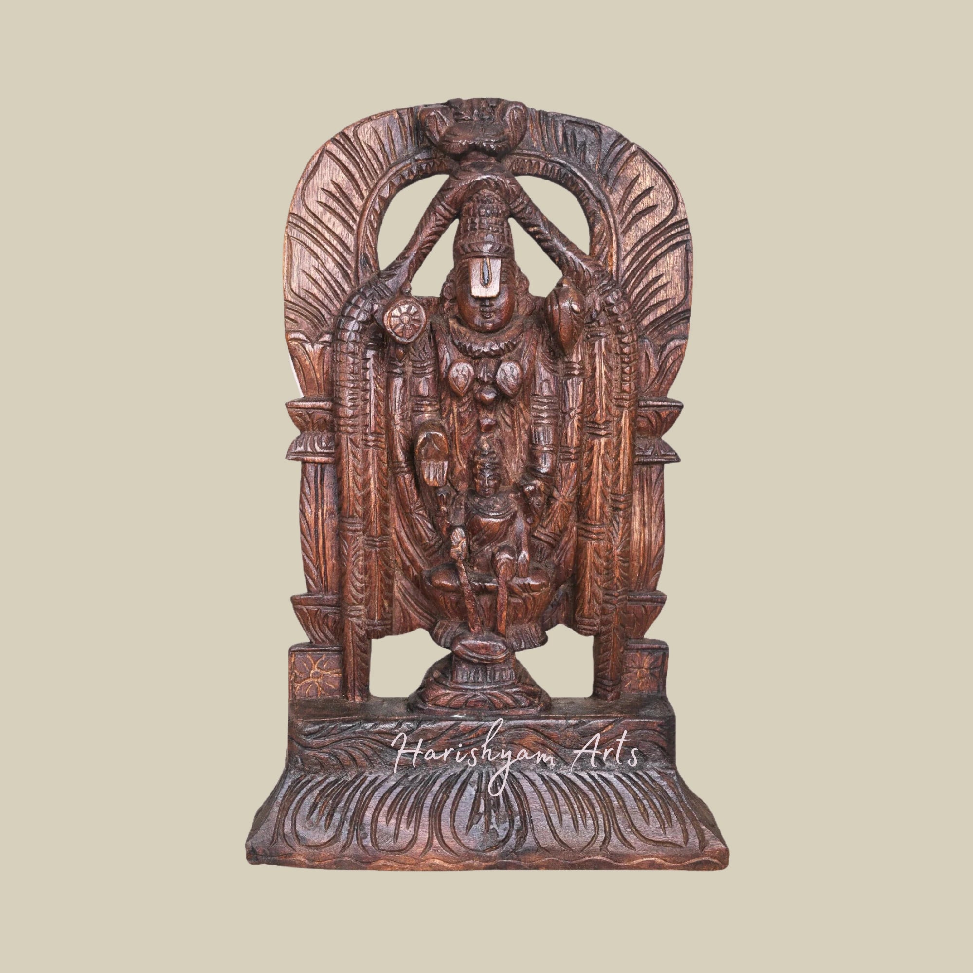 15" Wooden Venkateswara Swamy Statue1