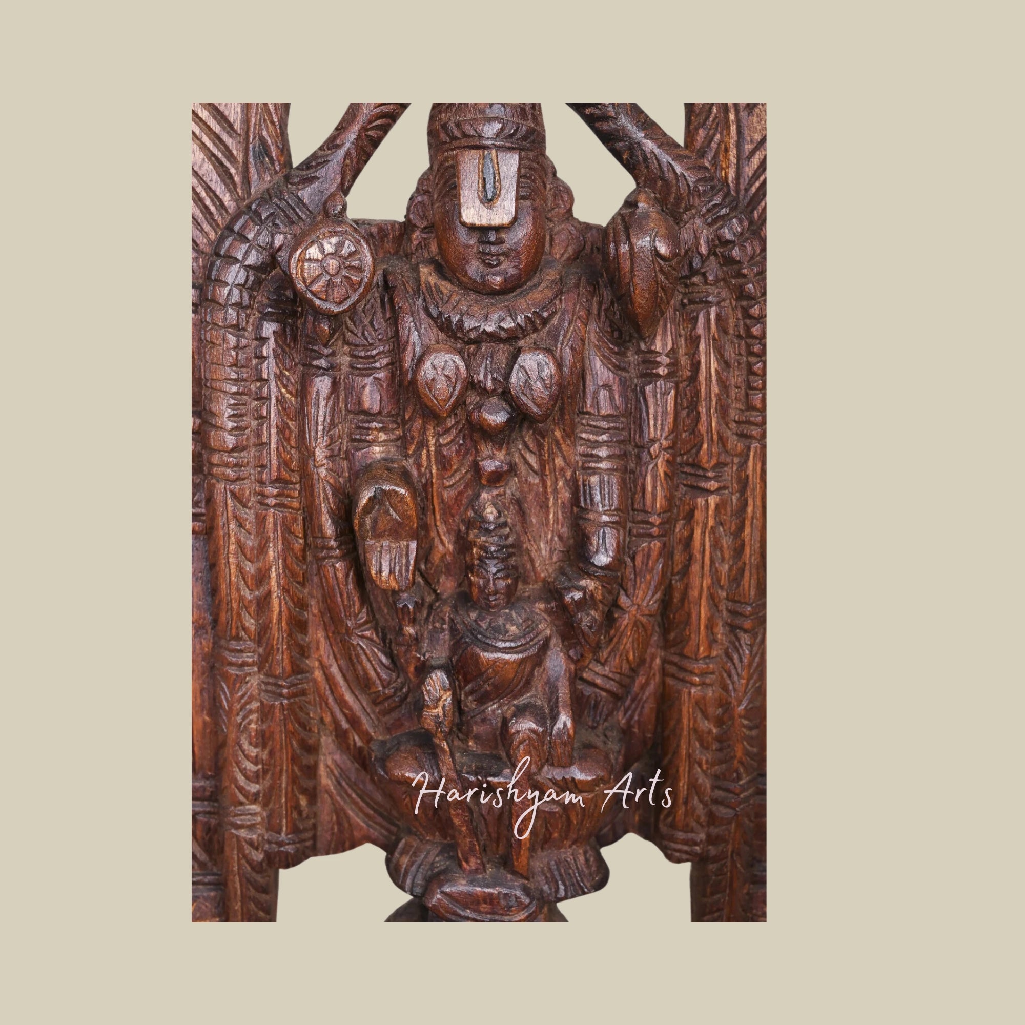 15" Wooden Venkateswara Swamy Statue3