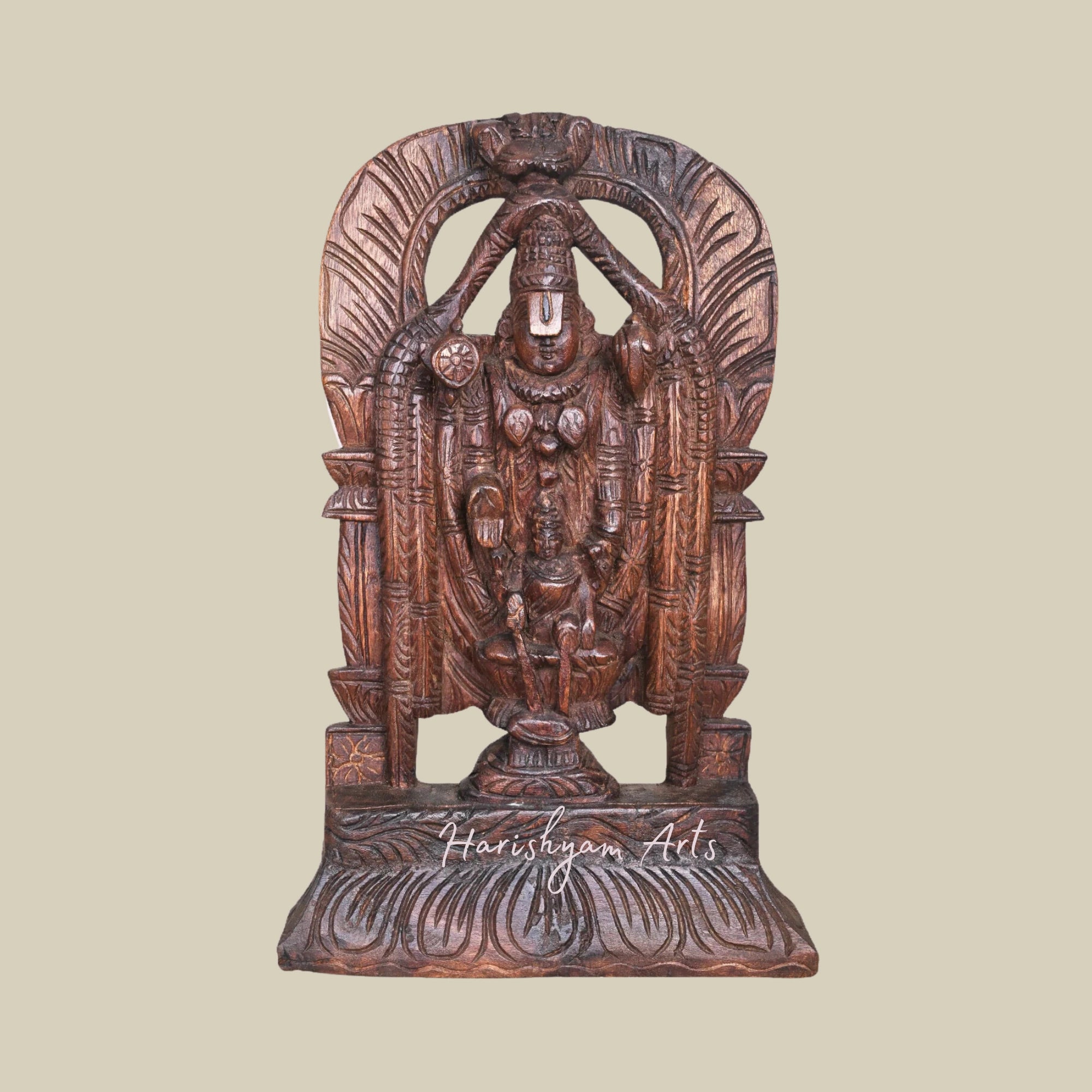 15" Wooden Venkateswara Swamy Statue3