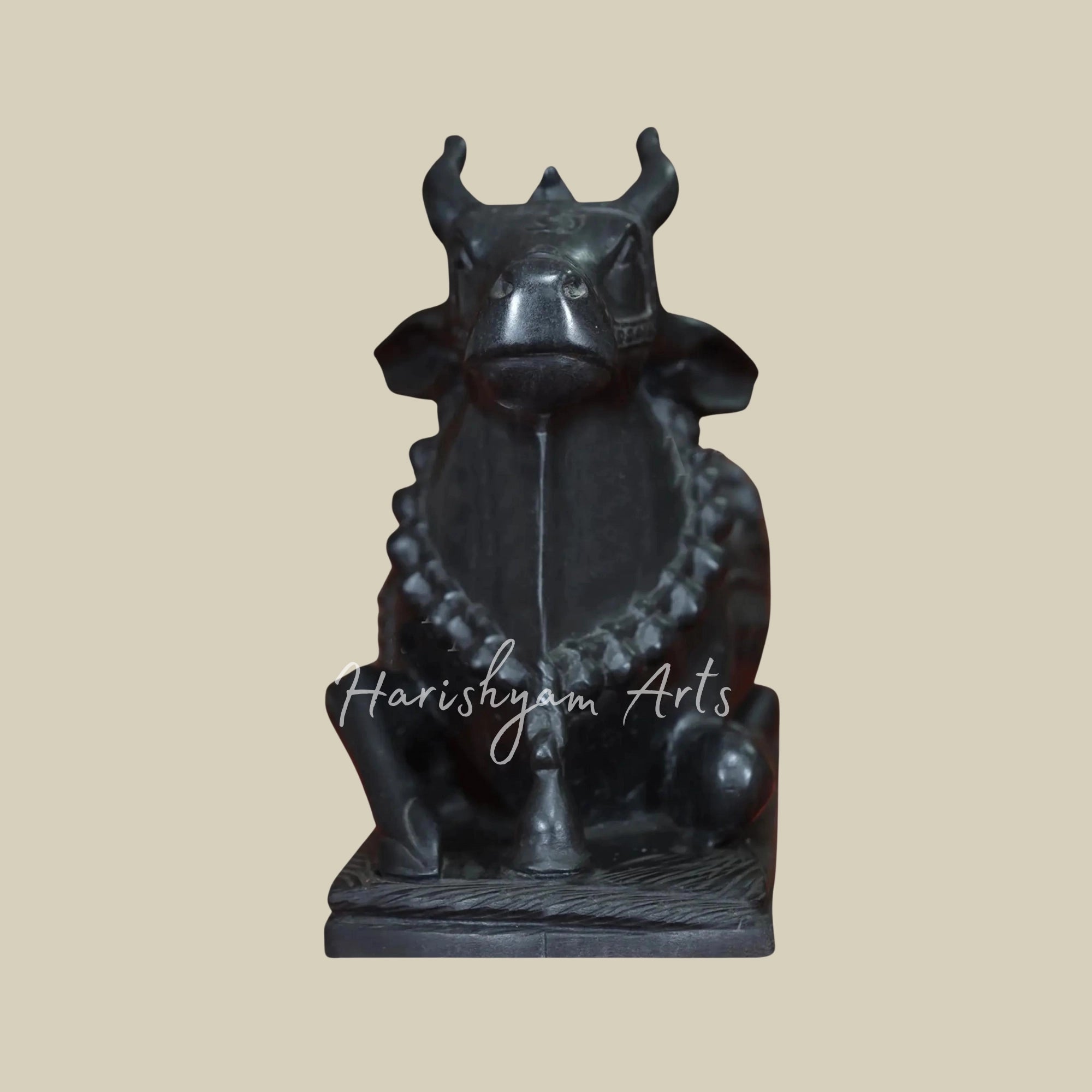 15 inches Black Marble Nandi Statue