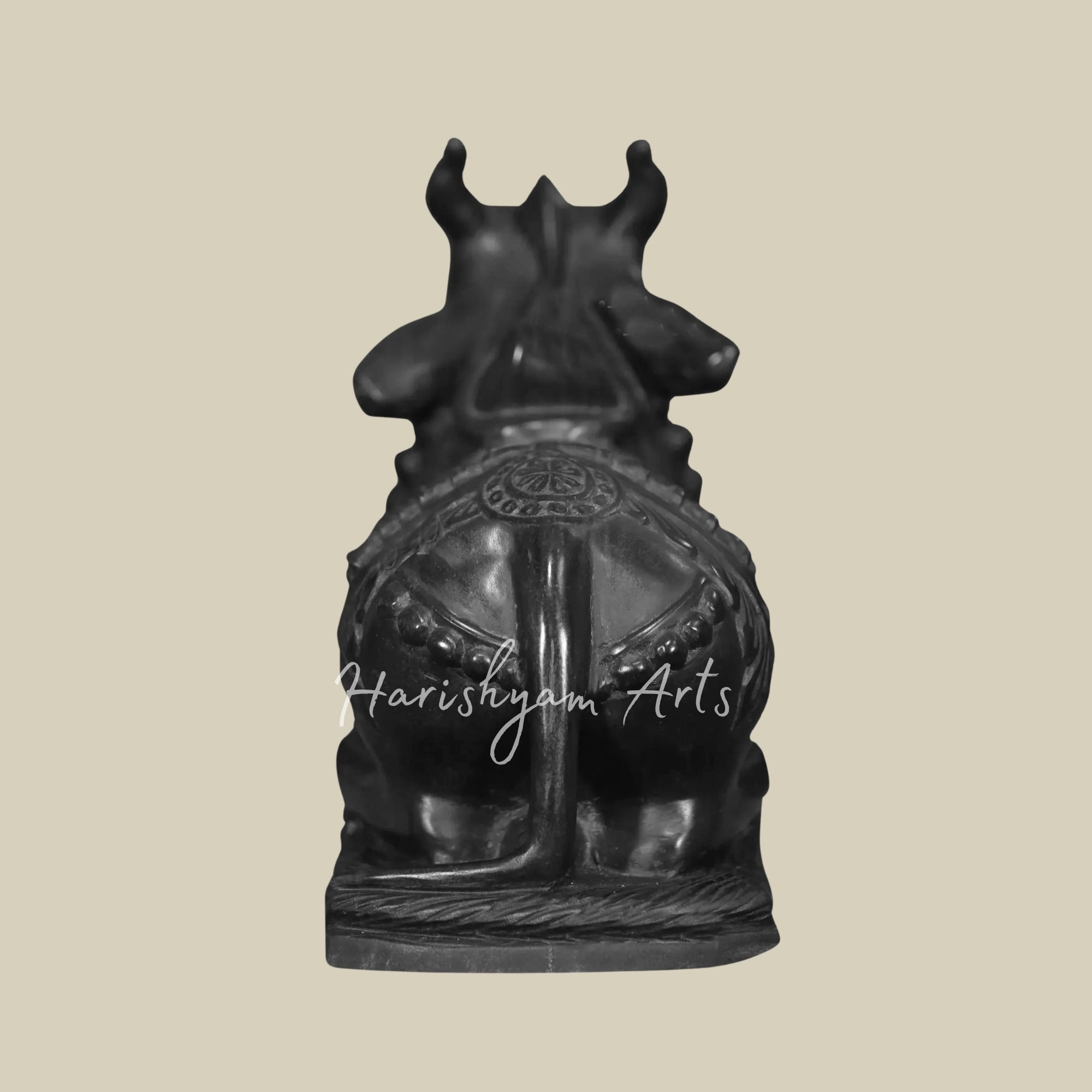 15 inches Black Marble Nandi Statue1