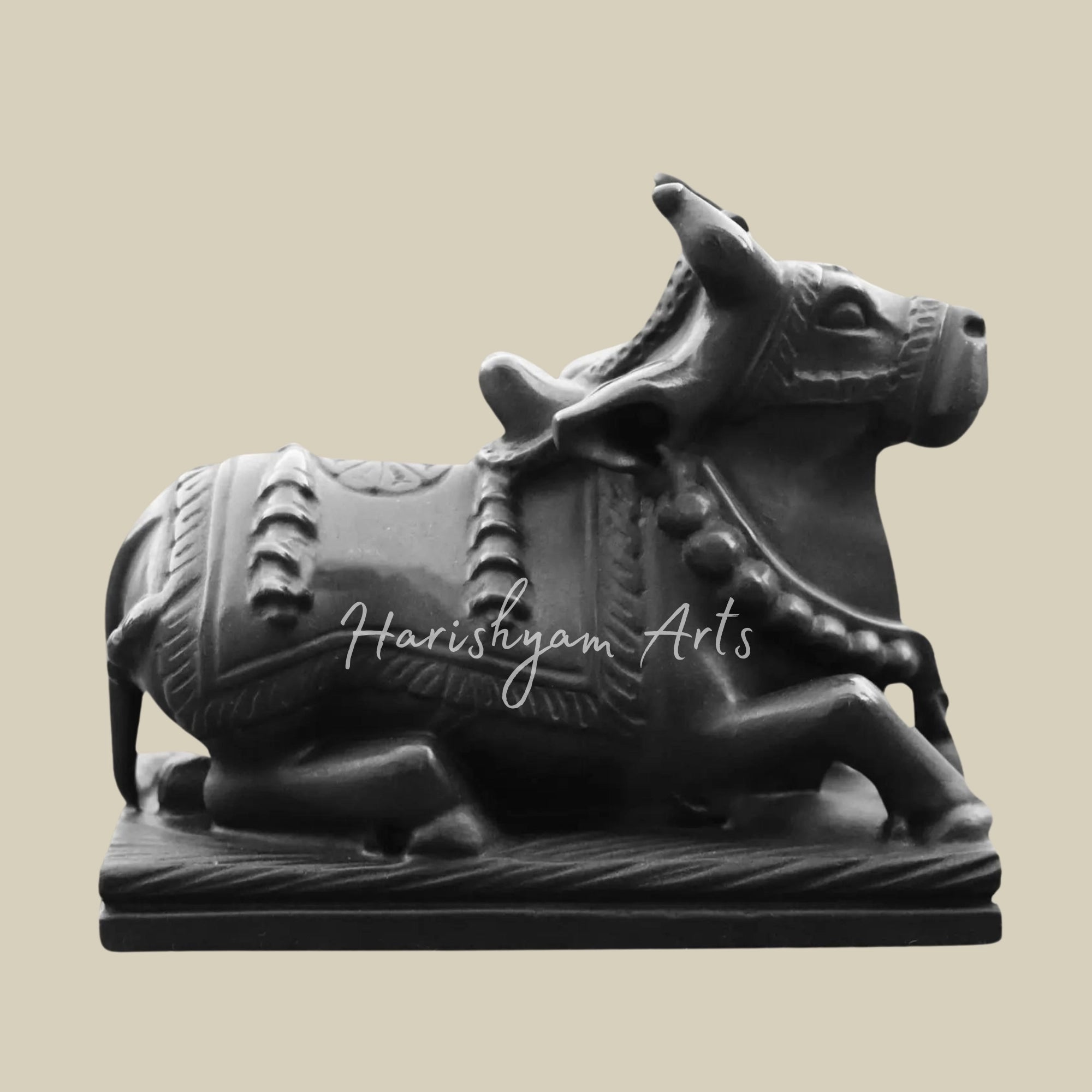 15 inches Black Marble Nandi Statue2