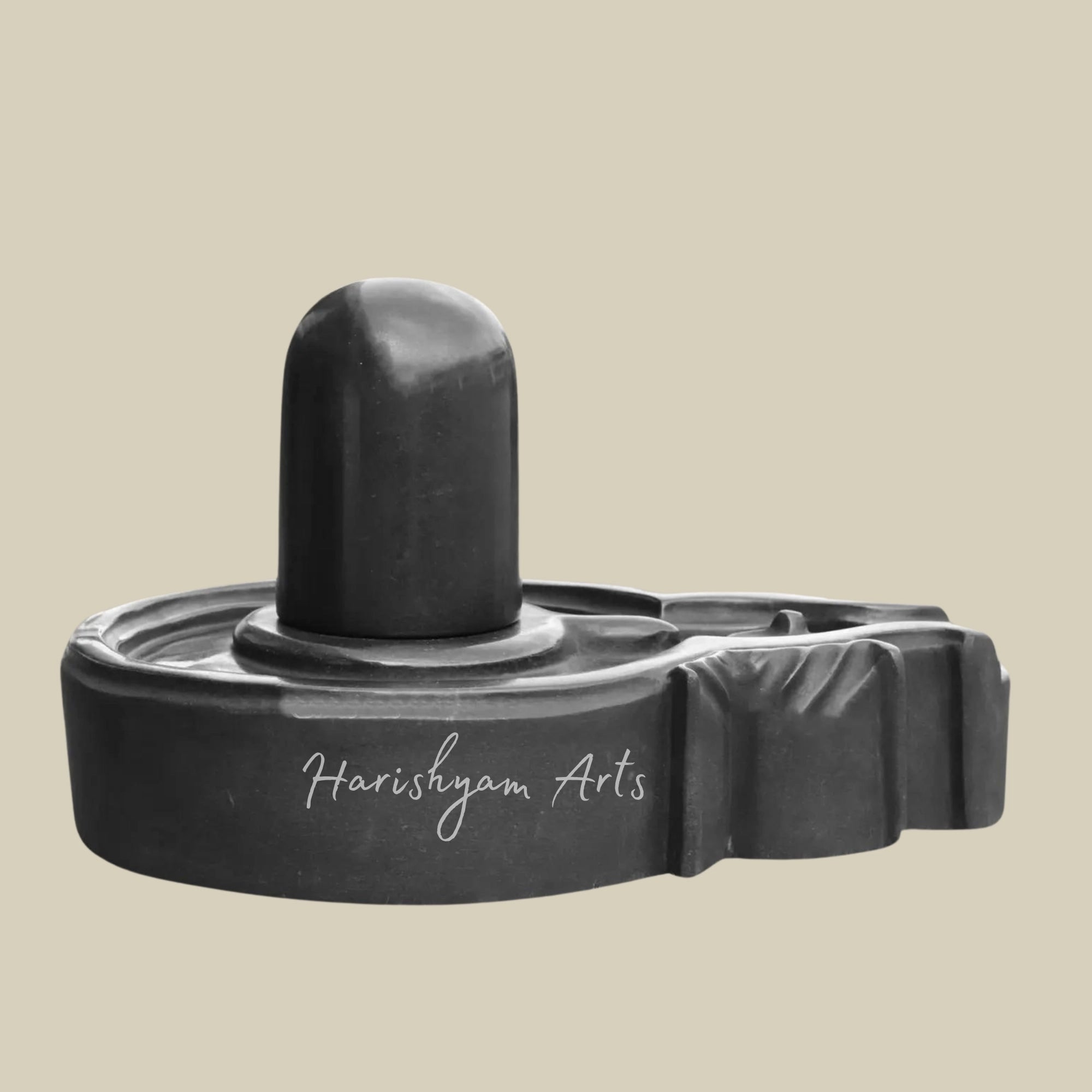 15" Black Marble Shiva Lingam for Temple & Home2