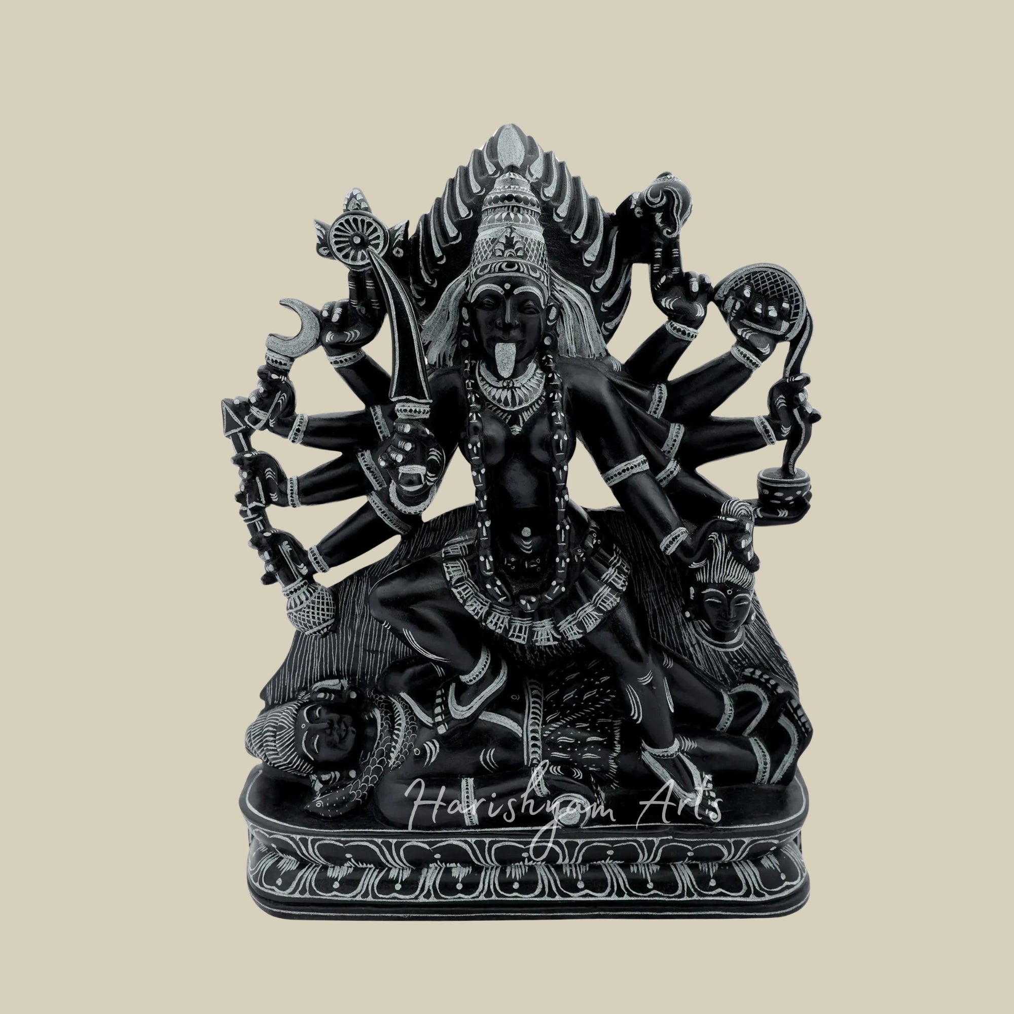 15" Marble Kali Maa Idol for Pooja