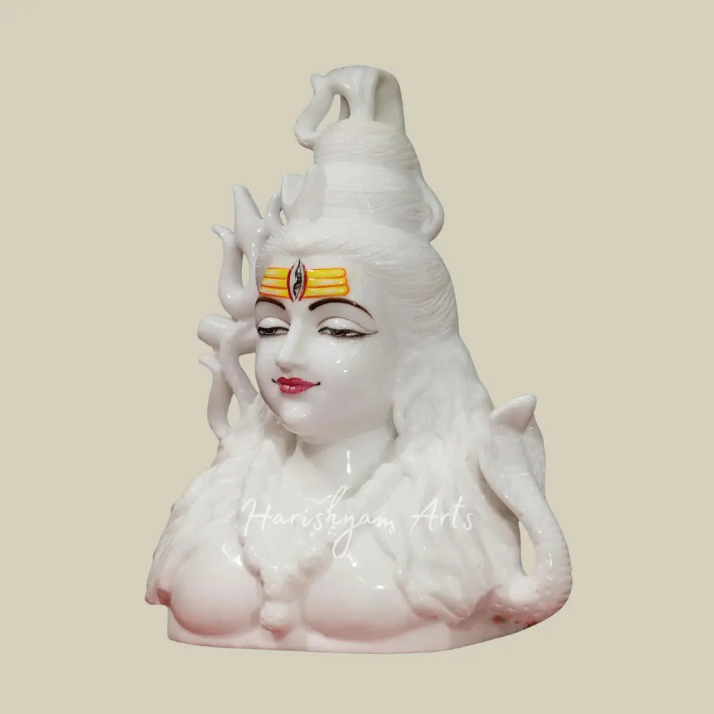 15' Marble Bust Of Lord Shiva