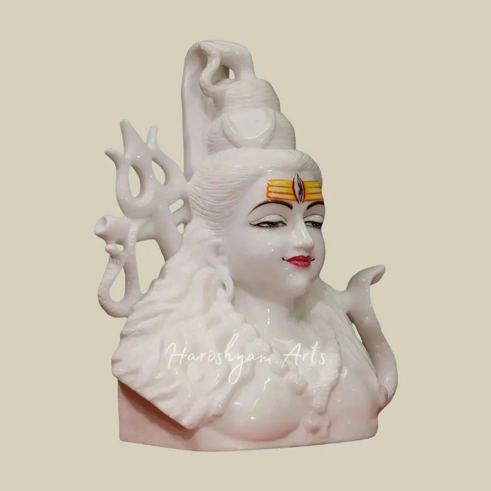 15' Marble Bust Of Lord Shiva