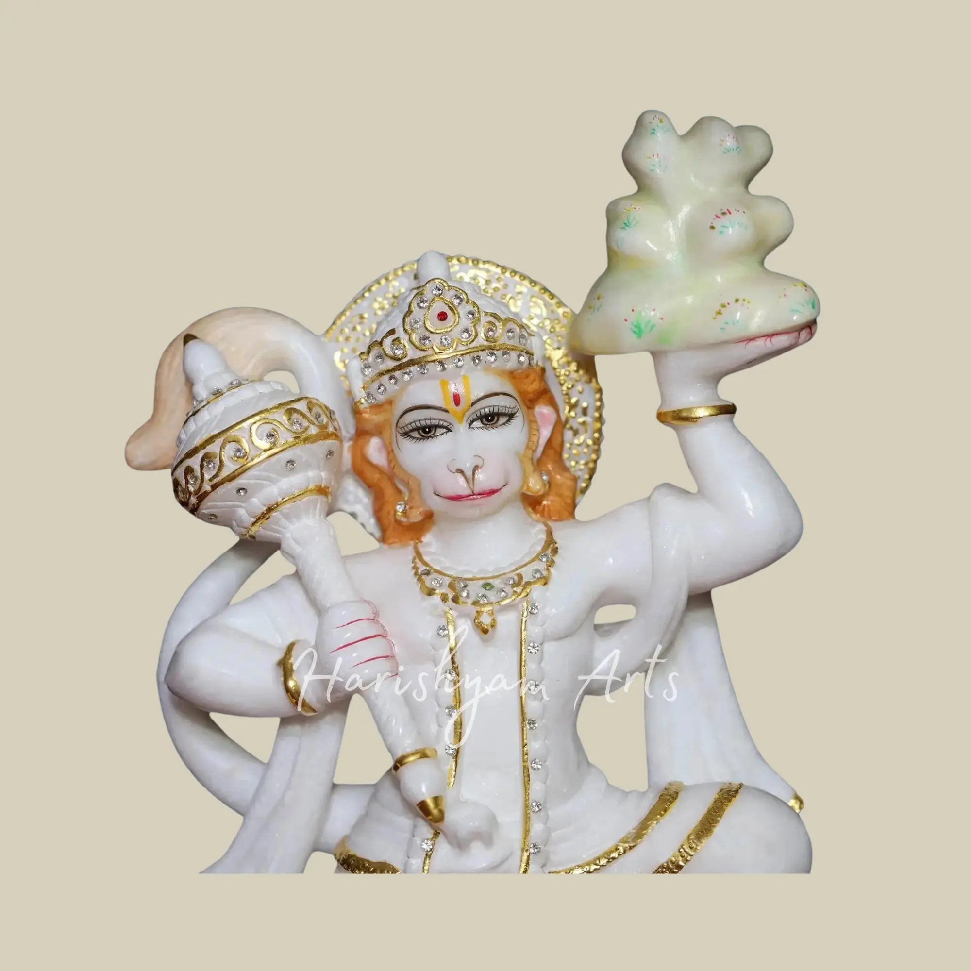 15 inches hanuman marble statue