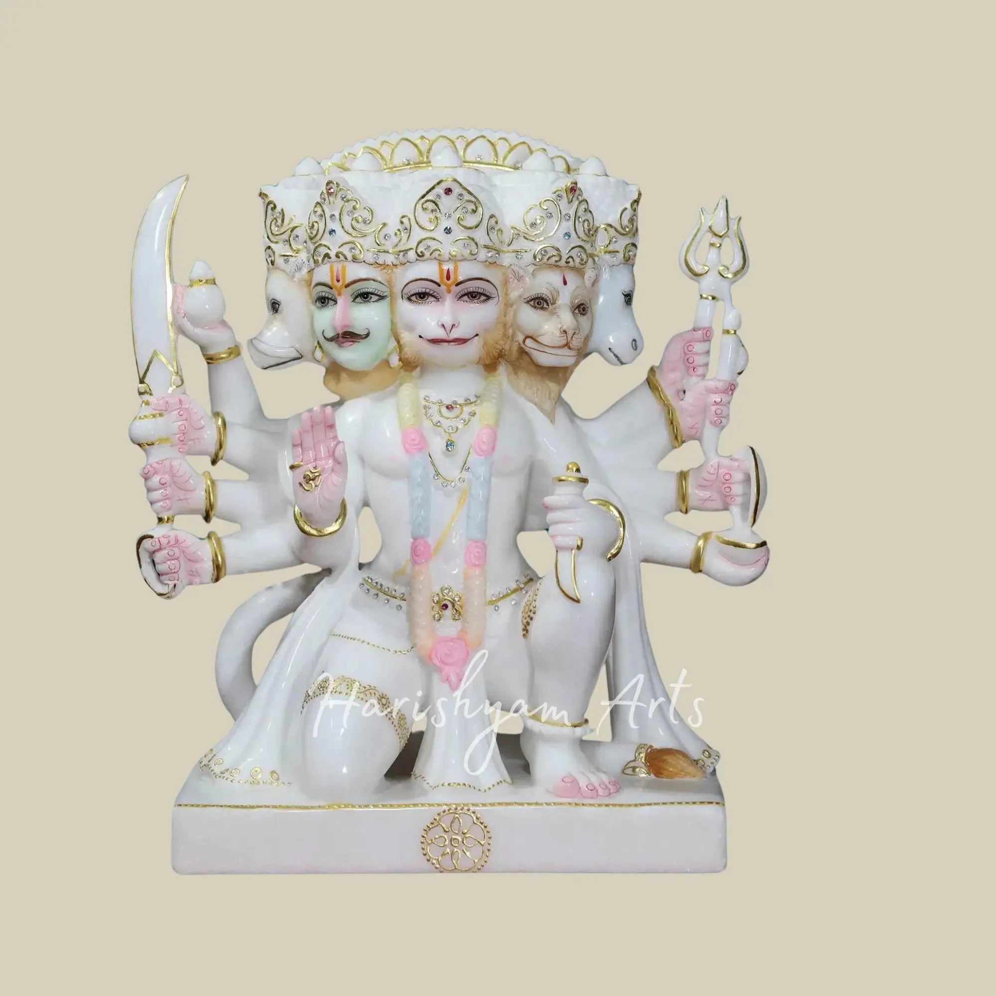15 inches panchmukhi hanuman marble idol 1
