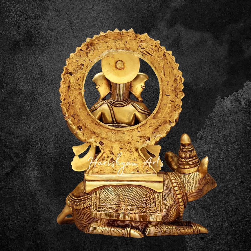 16" Brass Lord Ganesh Statue Sitting On Mushak Vahan