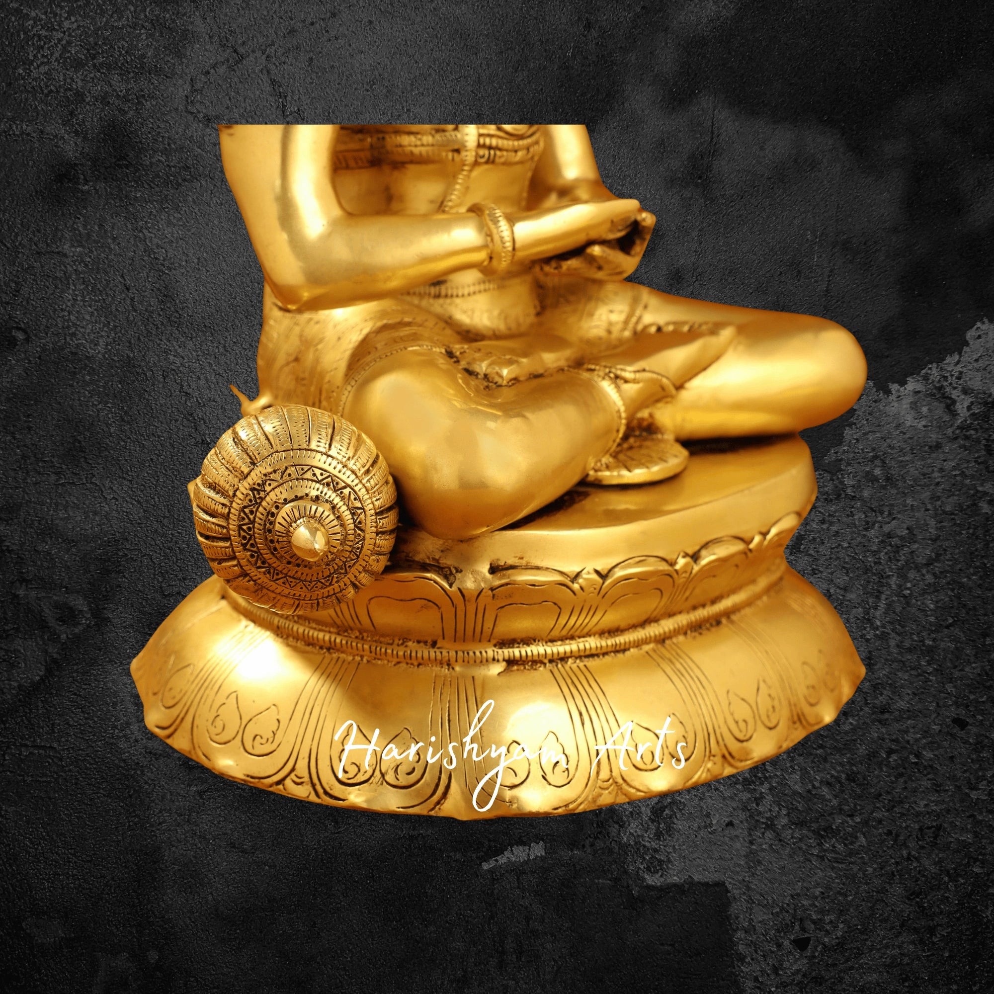 16" Brass Sitting Hanuman Idol with Base Divine Hanuman Ji Murti for Home and Temple
