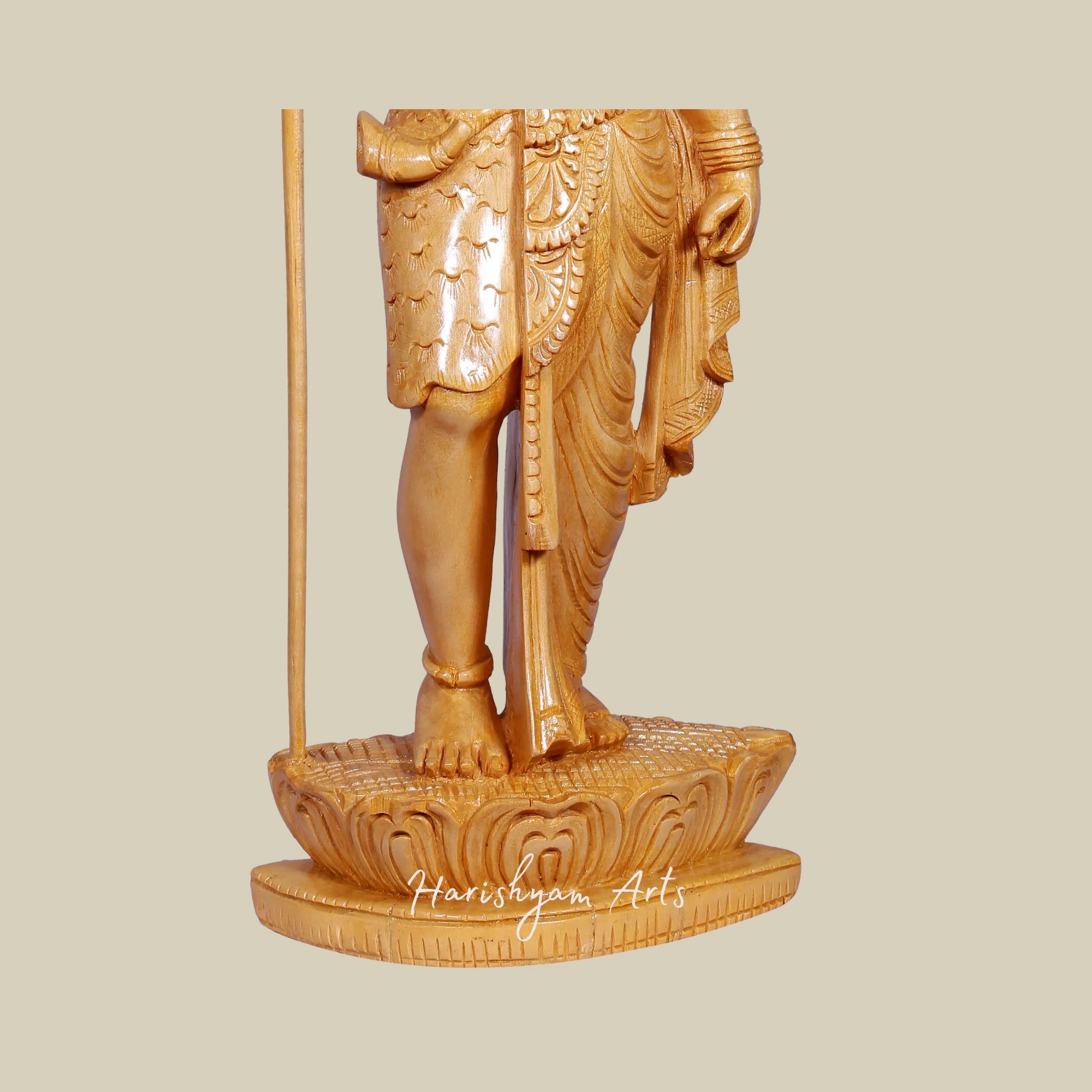 16" Handmade Wooden Ardhnareshwar Statue Standing with Trishul Exquisite Shiva Sculpture2