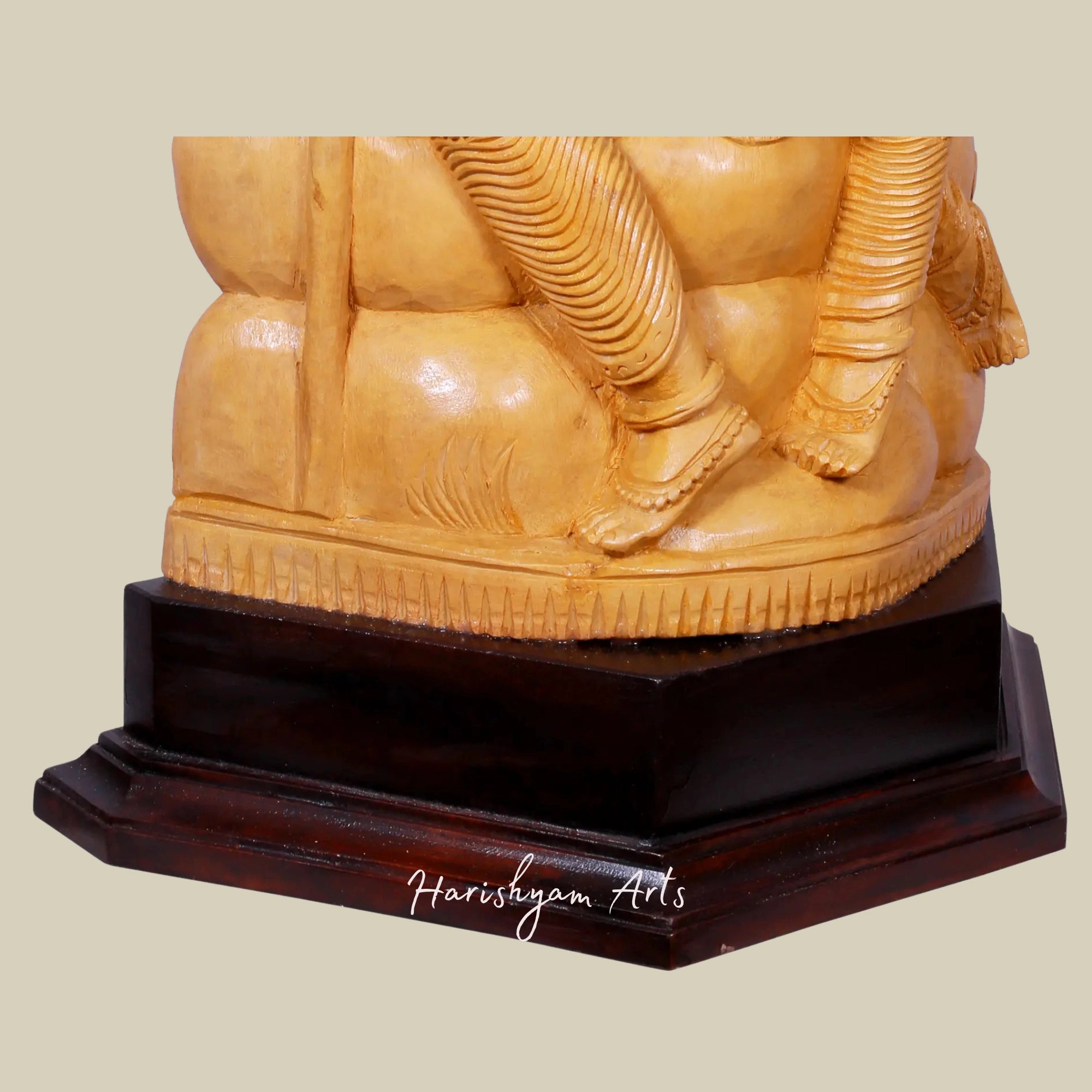 16" Lord Shiva with Parvati Wooden Idol Seated on Pedestal Perfect for Home Décor1