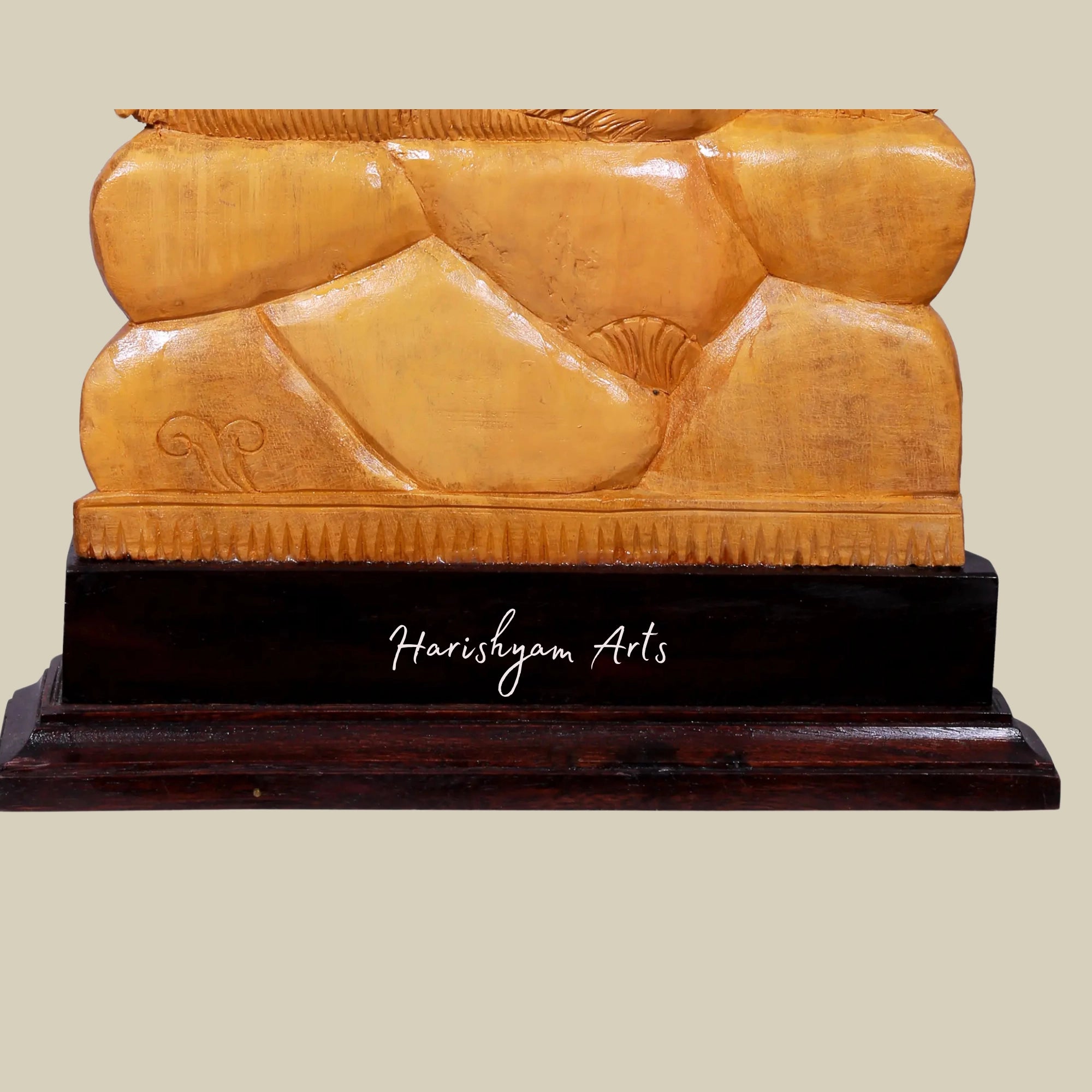 16" Lord Shiva with Parvati Wooden Idol Seated on Pedestal Perfect for Home Décor15