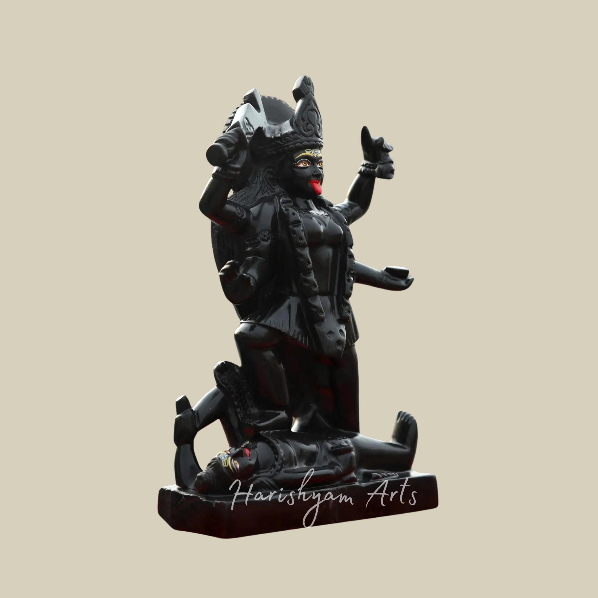16" Chaturbhuja Maa Kali Black Marble Murti2