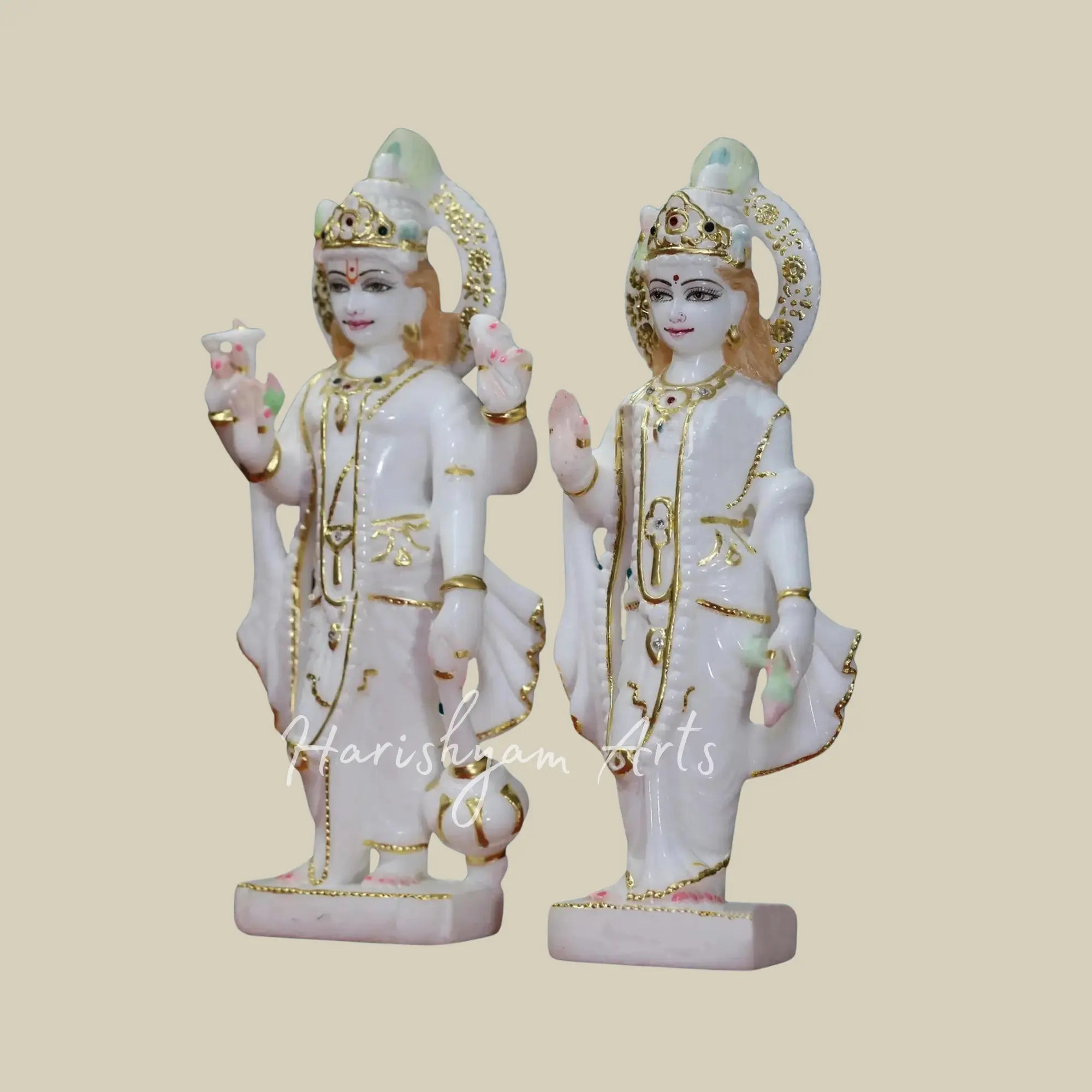 16 inches Laxmi Vishnu Statue In White Marble2