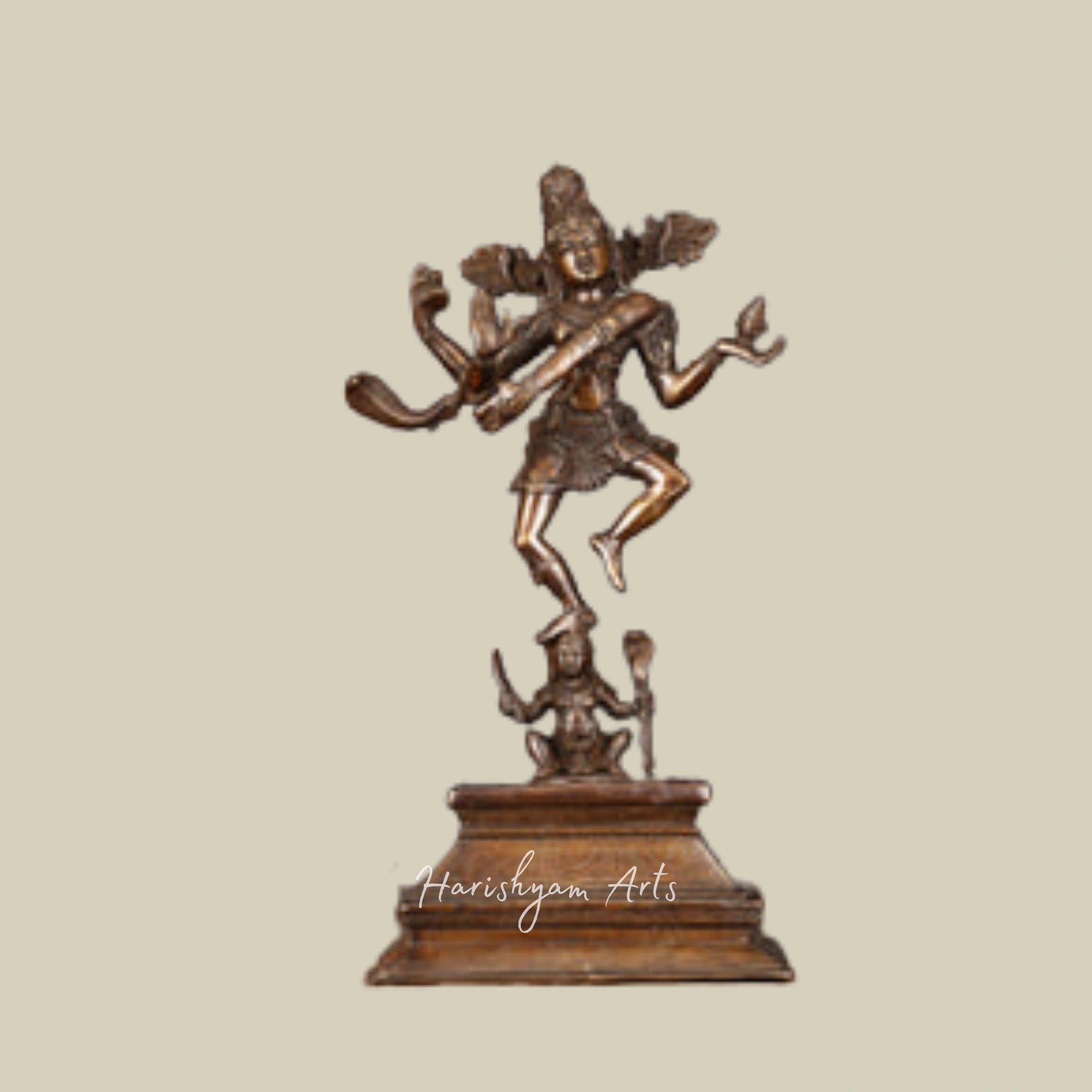 17" Antique Finish Lord Shiva Dancing Nataraja Statue in Brass