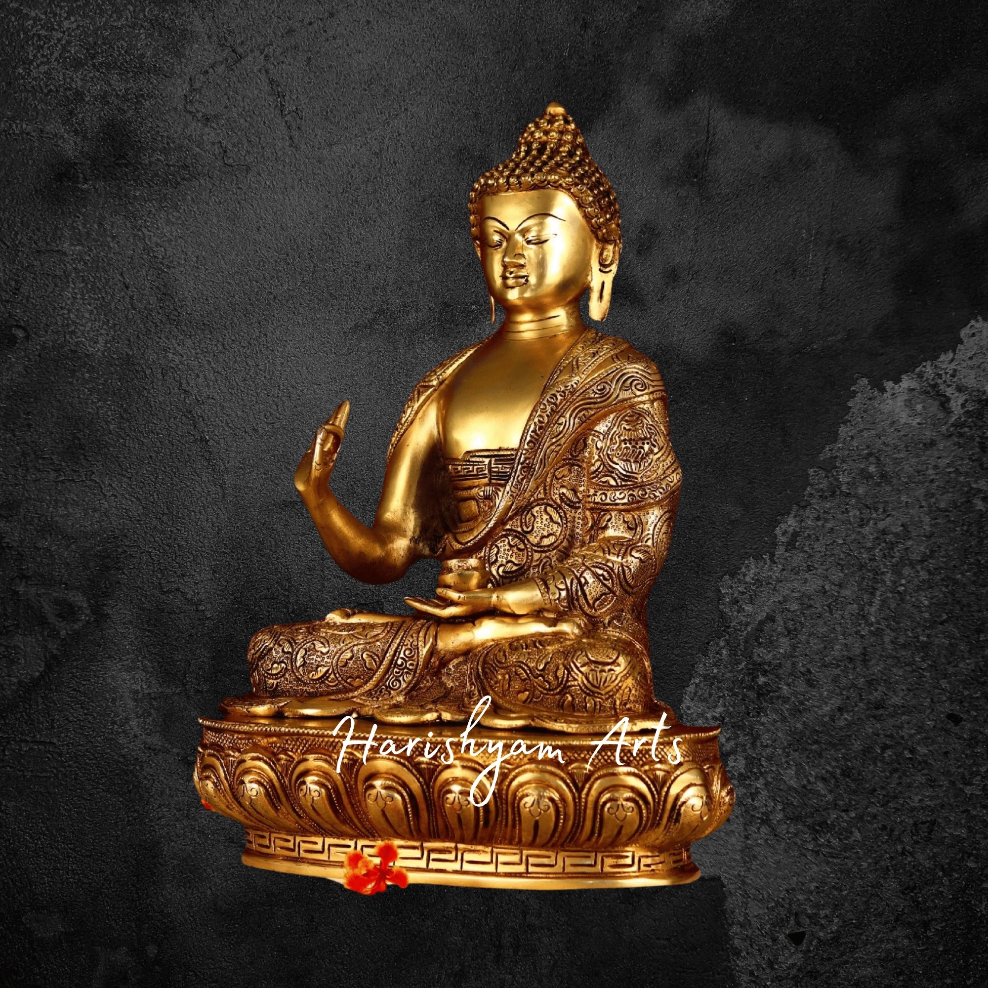 17" Brass Gautam Buddha Idol in Super Fine Finish with Impressive Height