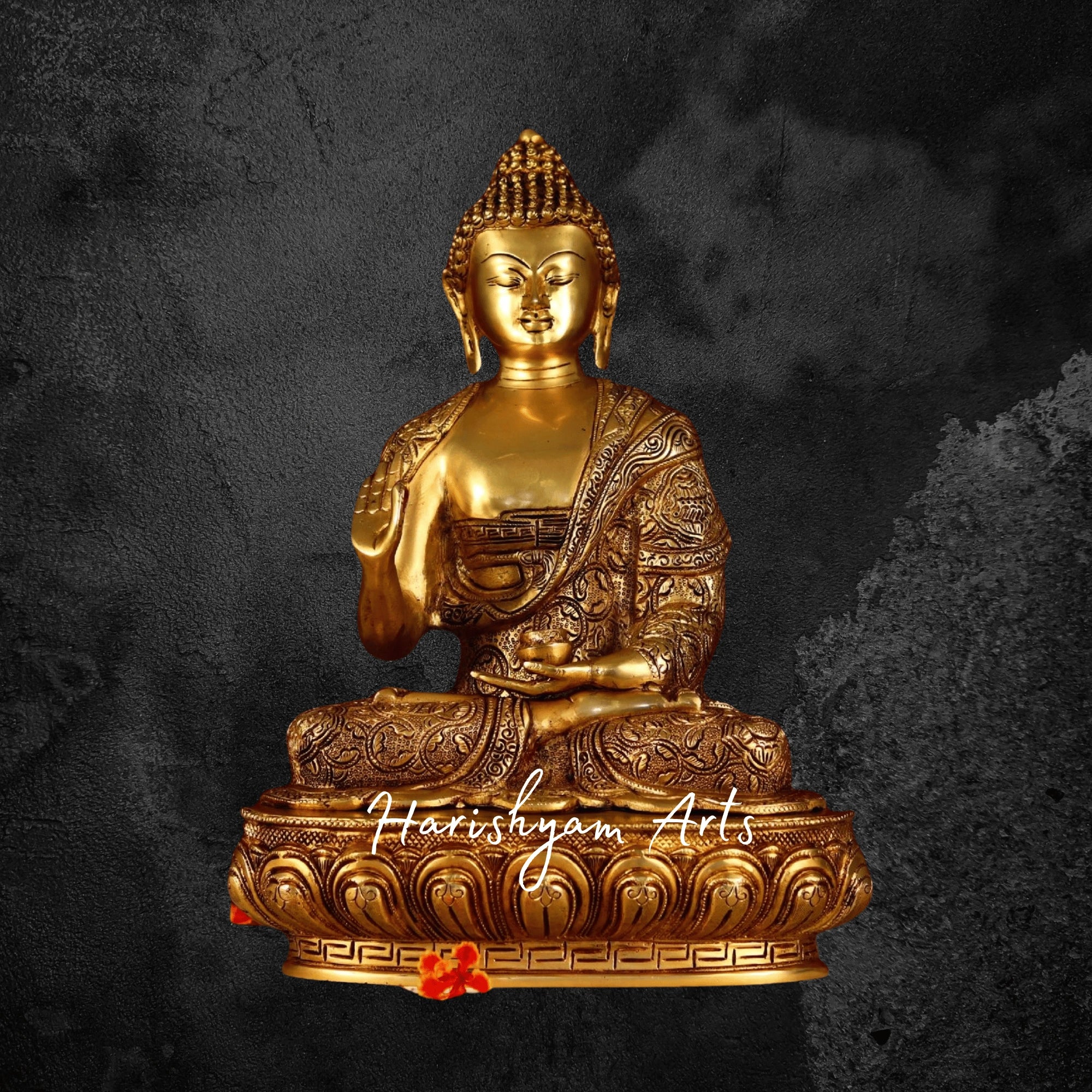 17" Brass Gautam Buddha Idol in Super Fine Finish with Impressive Height