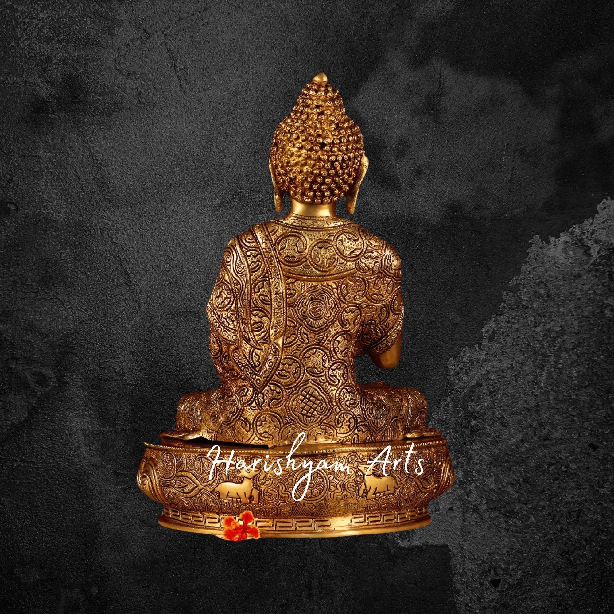 17" Brass Gautam Buddha Idol in Super Fine Finish with Impressive Height