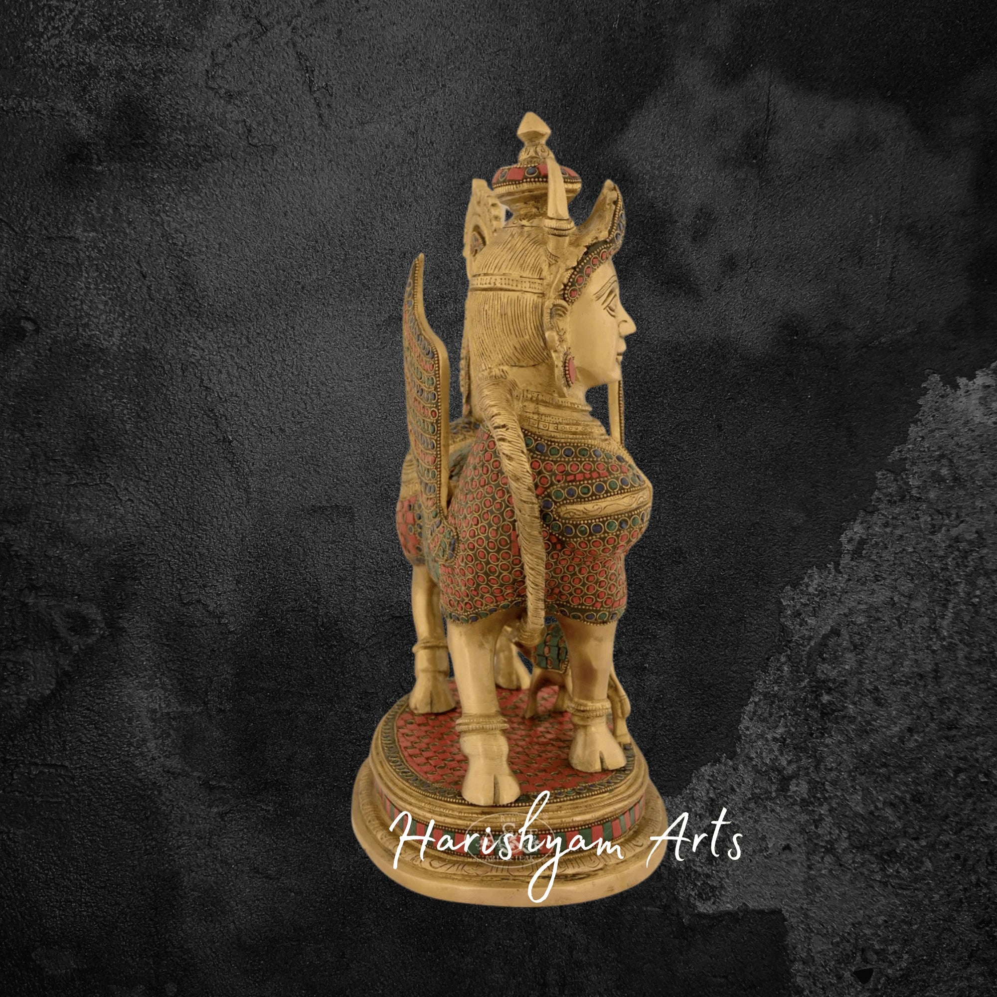 17" Buy Kamdhenu Cow Idol Online in Brass for Pooja Room