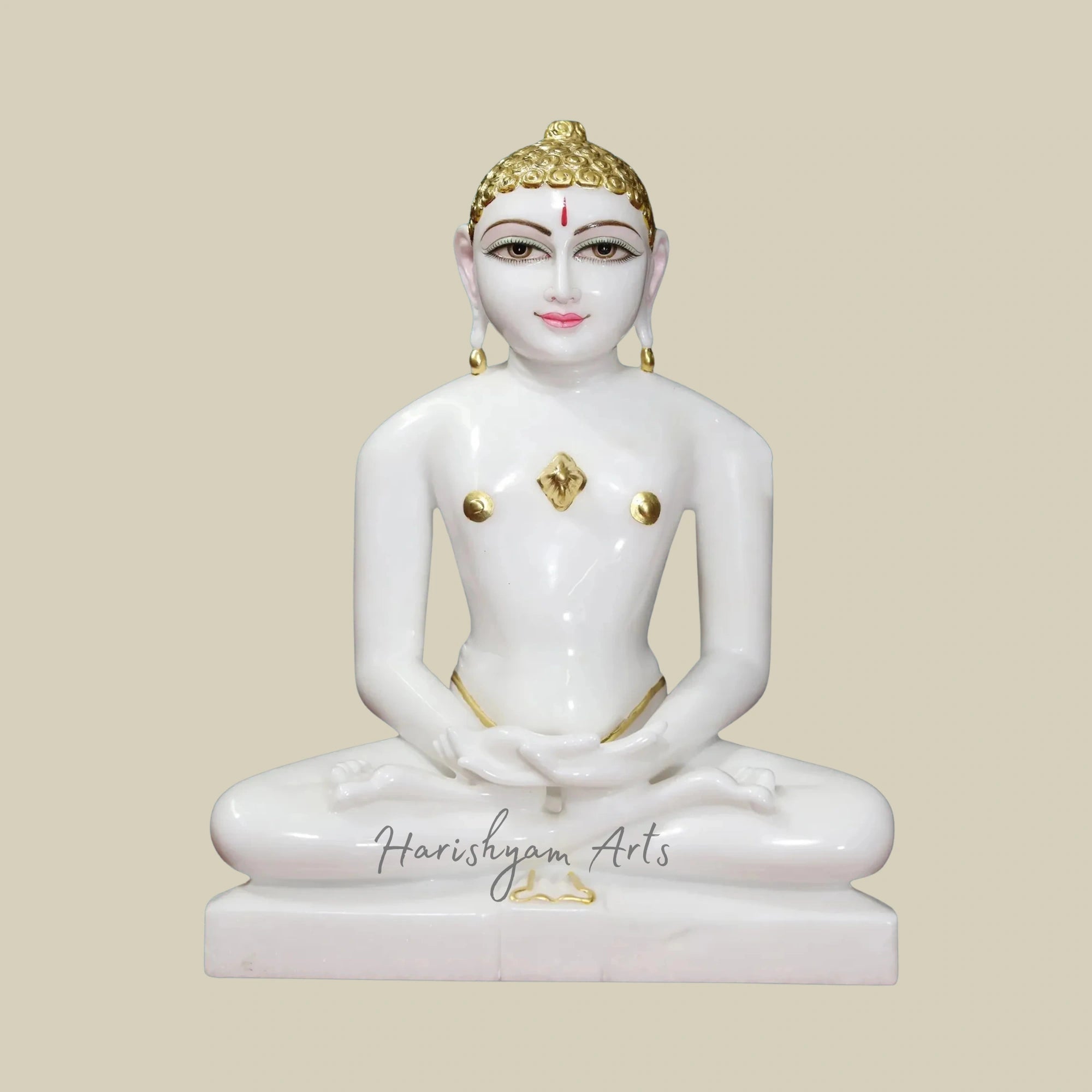 17" Custom Mahavir Swami Marble Statue for Temple