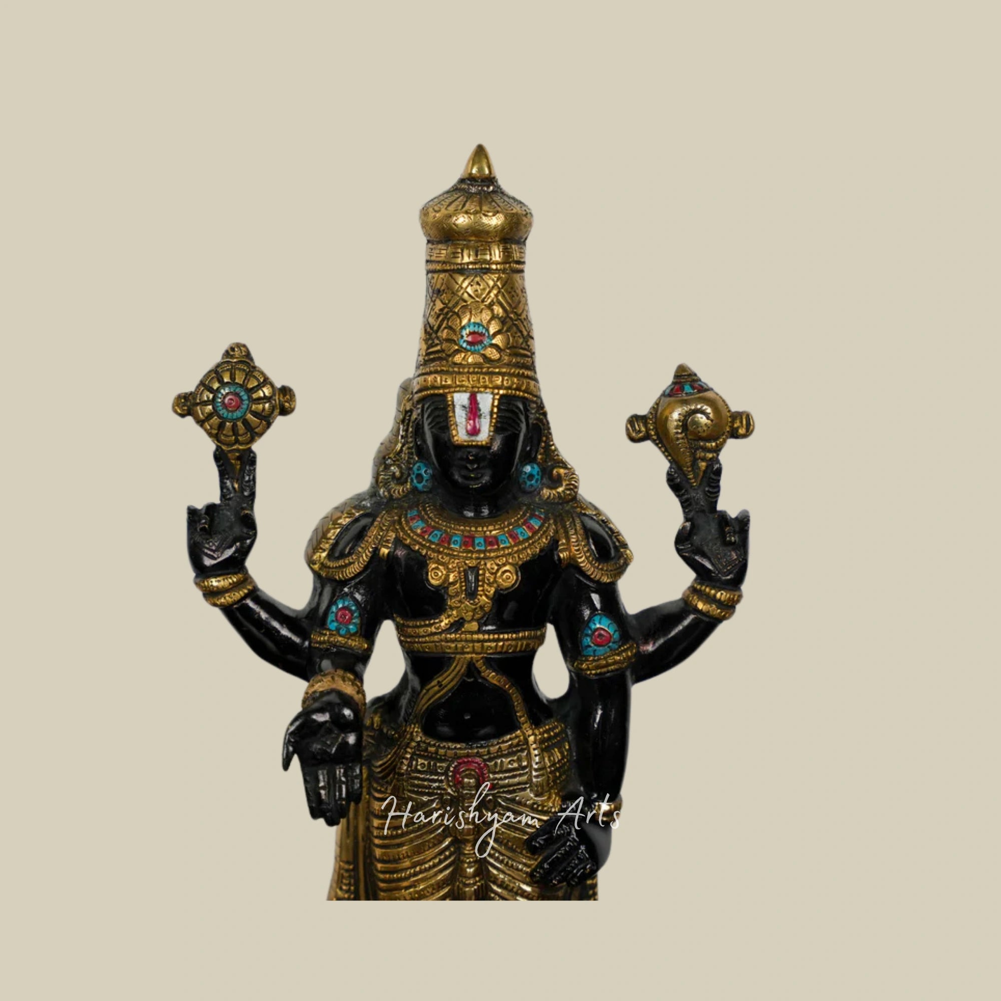 17" Handmade Antique Brass Tirupati Balaji God Statue for Pooja and Home Decoration