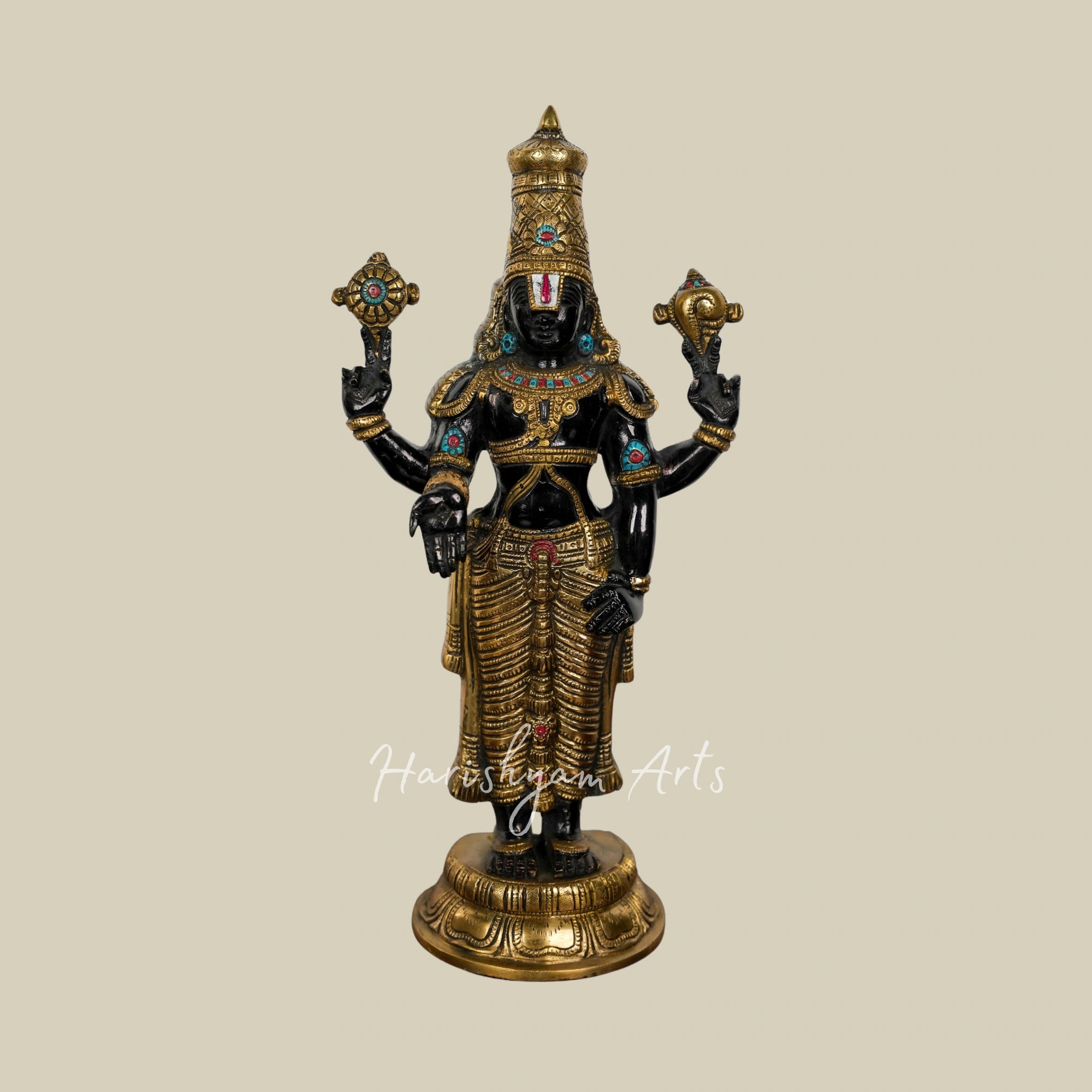 17" Handmade Antique Brass Tirupati Balaji God Statue for Pooja and Home Decoration1
