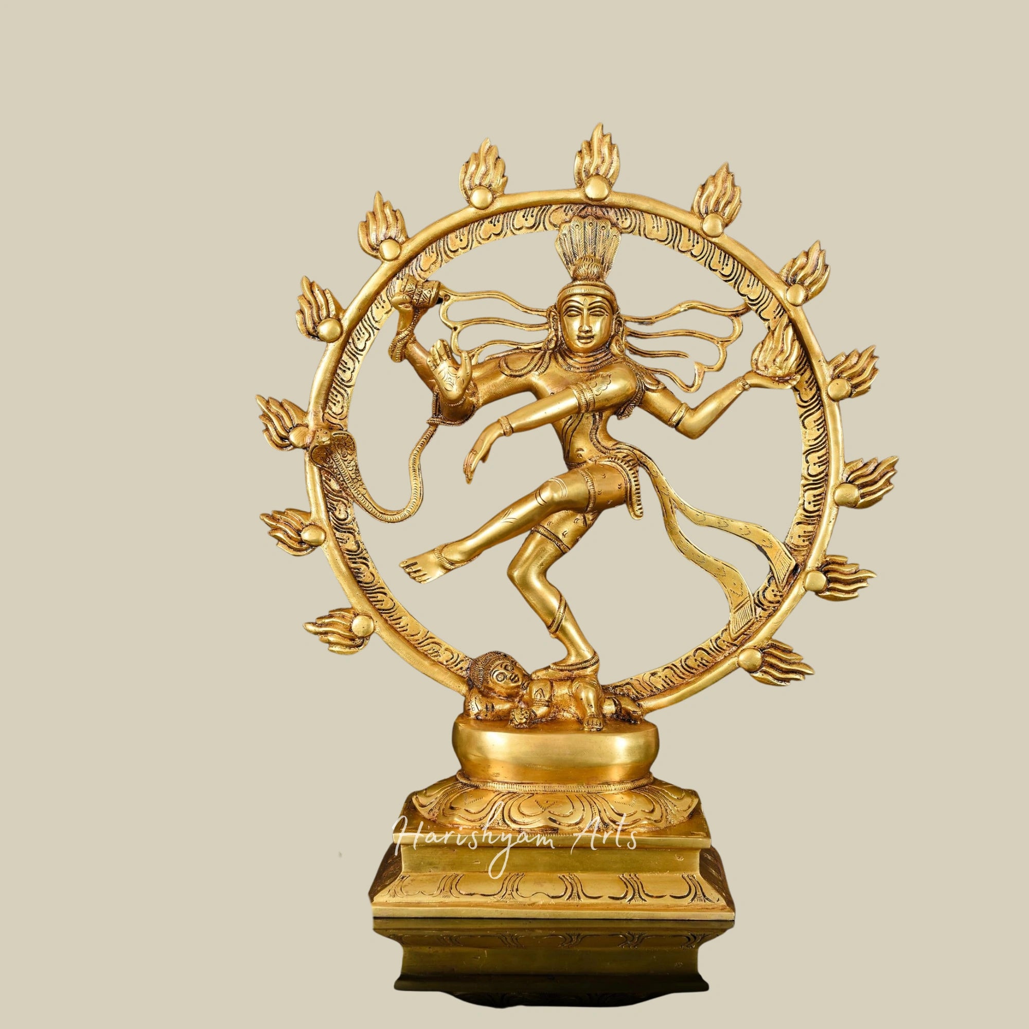 17" Premium Brass Dancing Shiva Nataraja Figurine