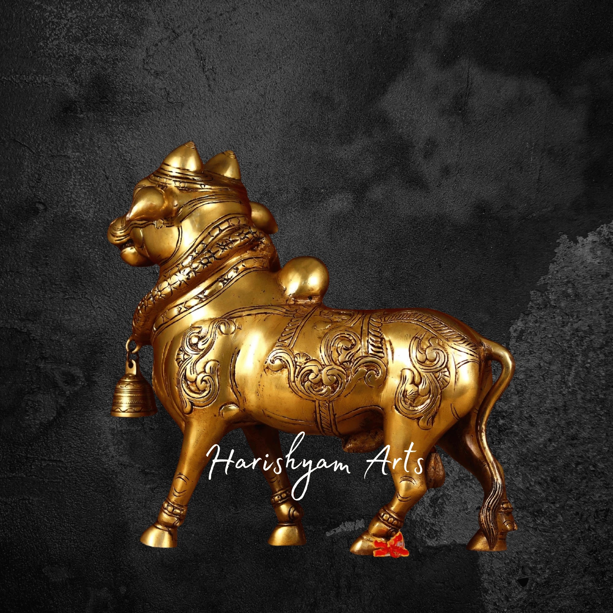 17" Standing Nandi Maharaj Statue in Brass for Devotional Use