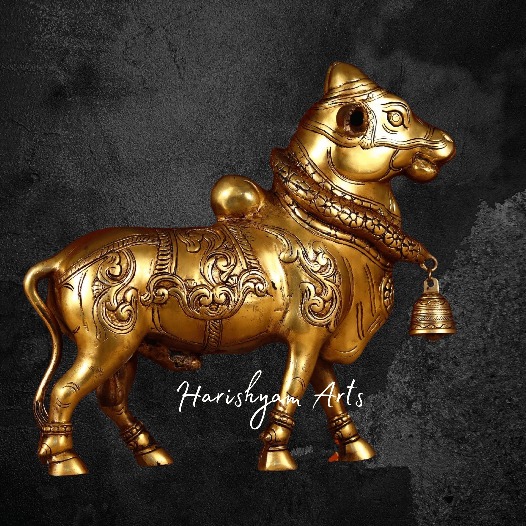 17" Standing Nandi Maharaj Statue in Brass for Devotional Use