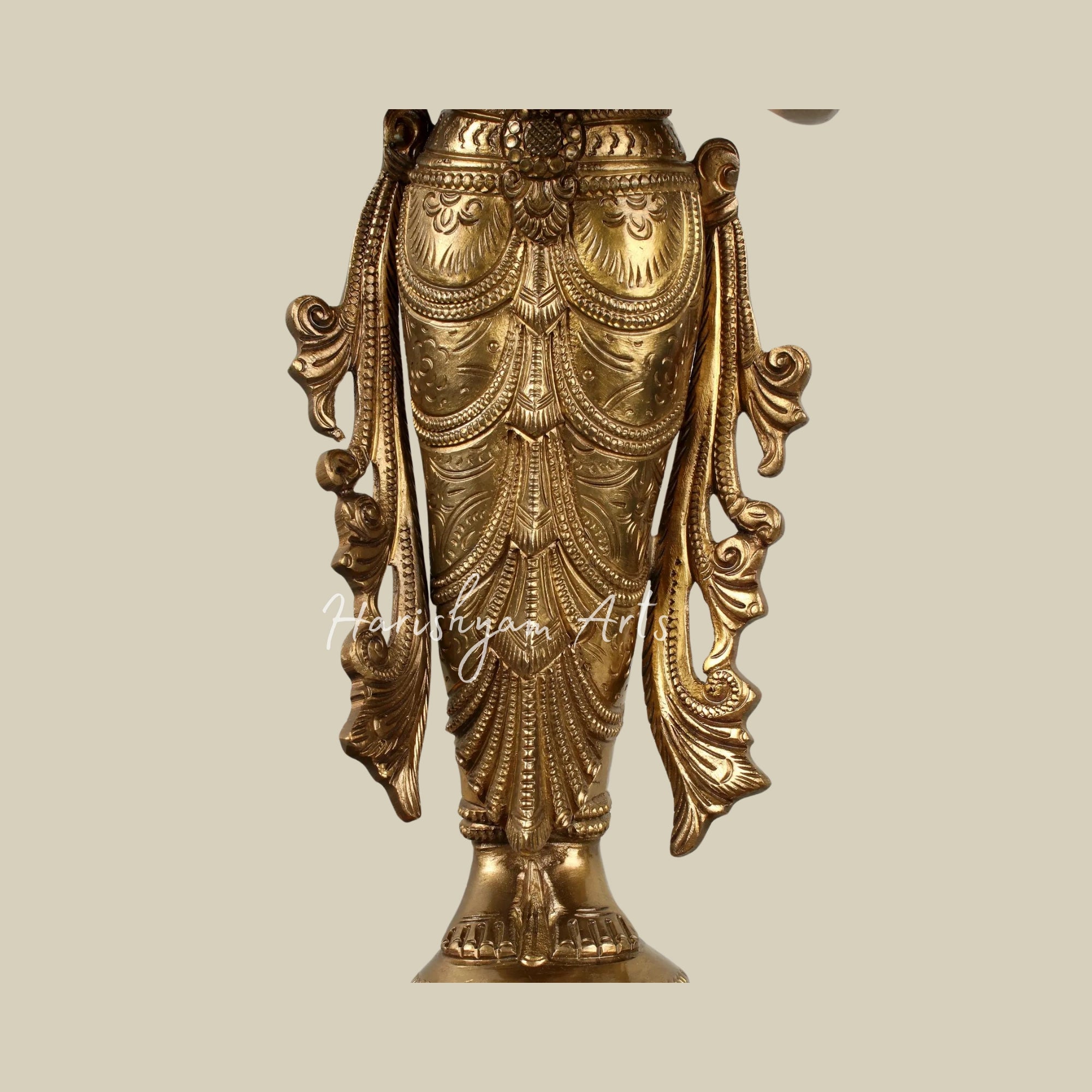 17" Graceful Deepalakshmi Holding a Lamp on a Tray of Lamps3