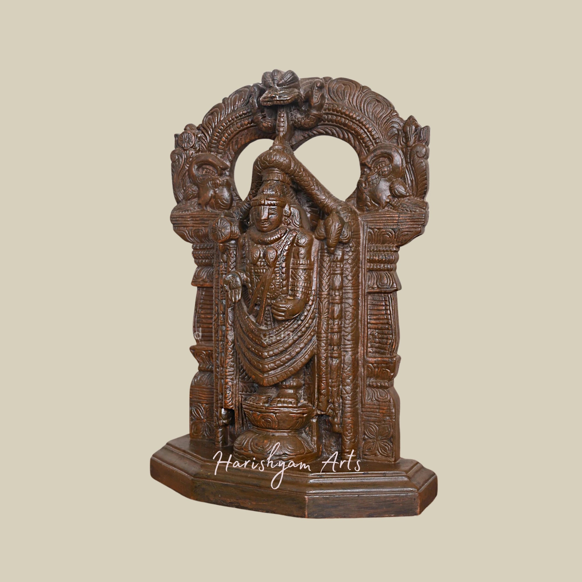 17" Handmade Wooden Tirupati Balaji Sculpture1
