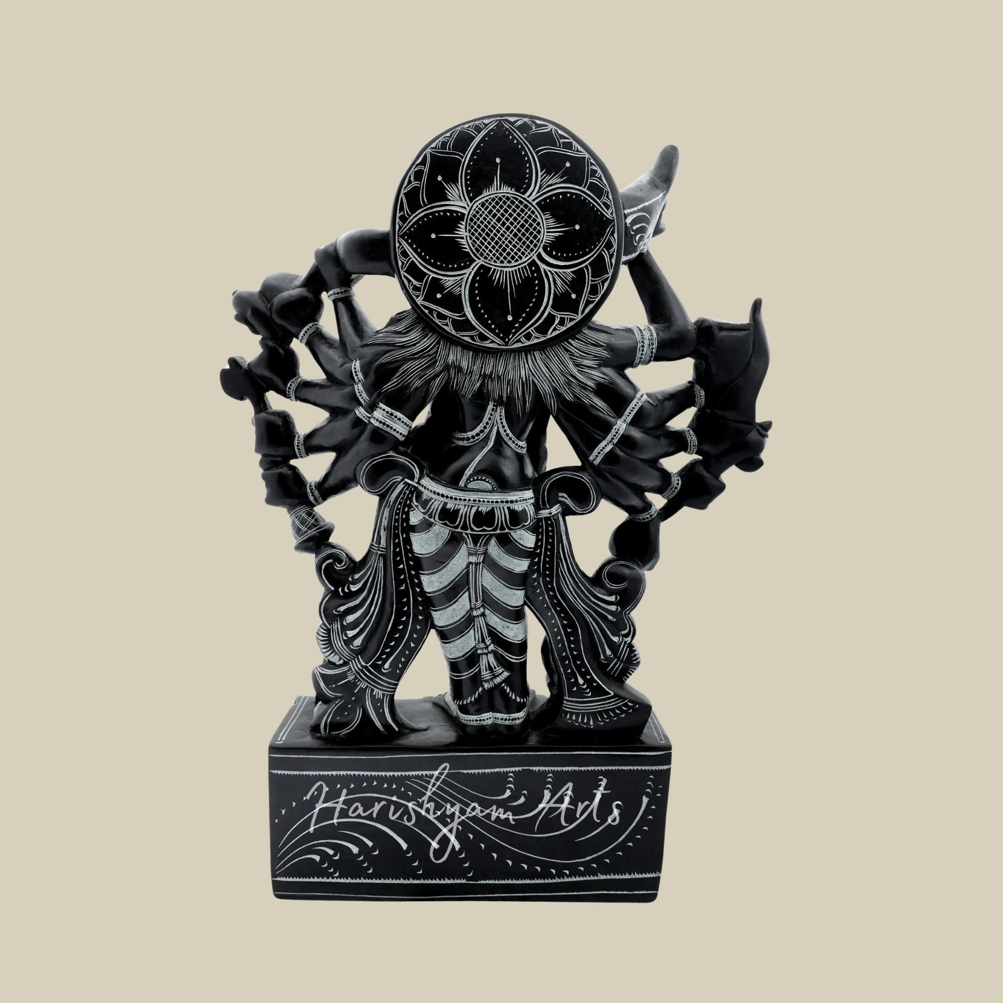 17" Handcrafted Marble Kali Maa Idol South Style1