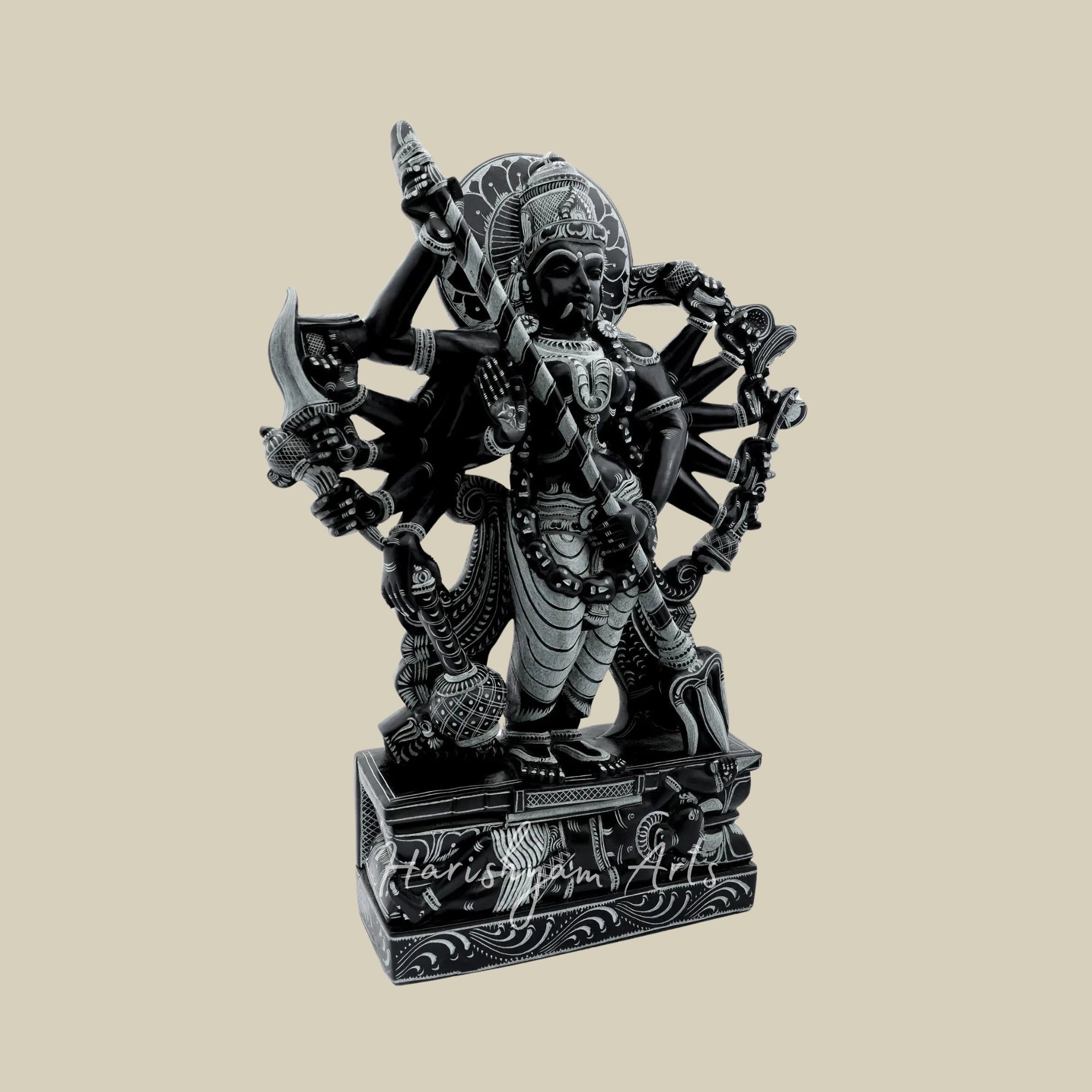 17" Handcrafted Marble Kali Maa Idol South Style2