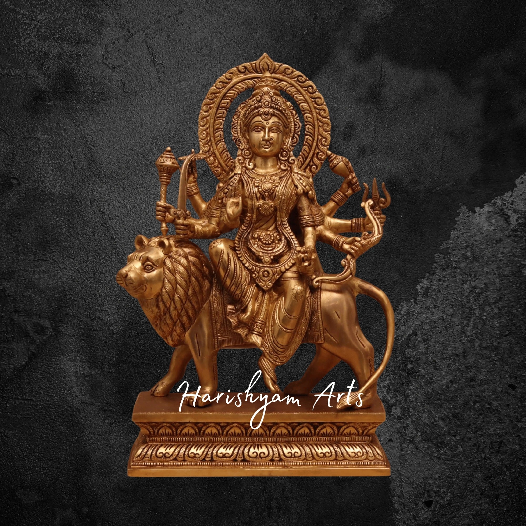 18" Divine Brass Goddess Durga Murti for Mandir & Worship