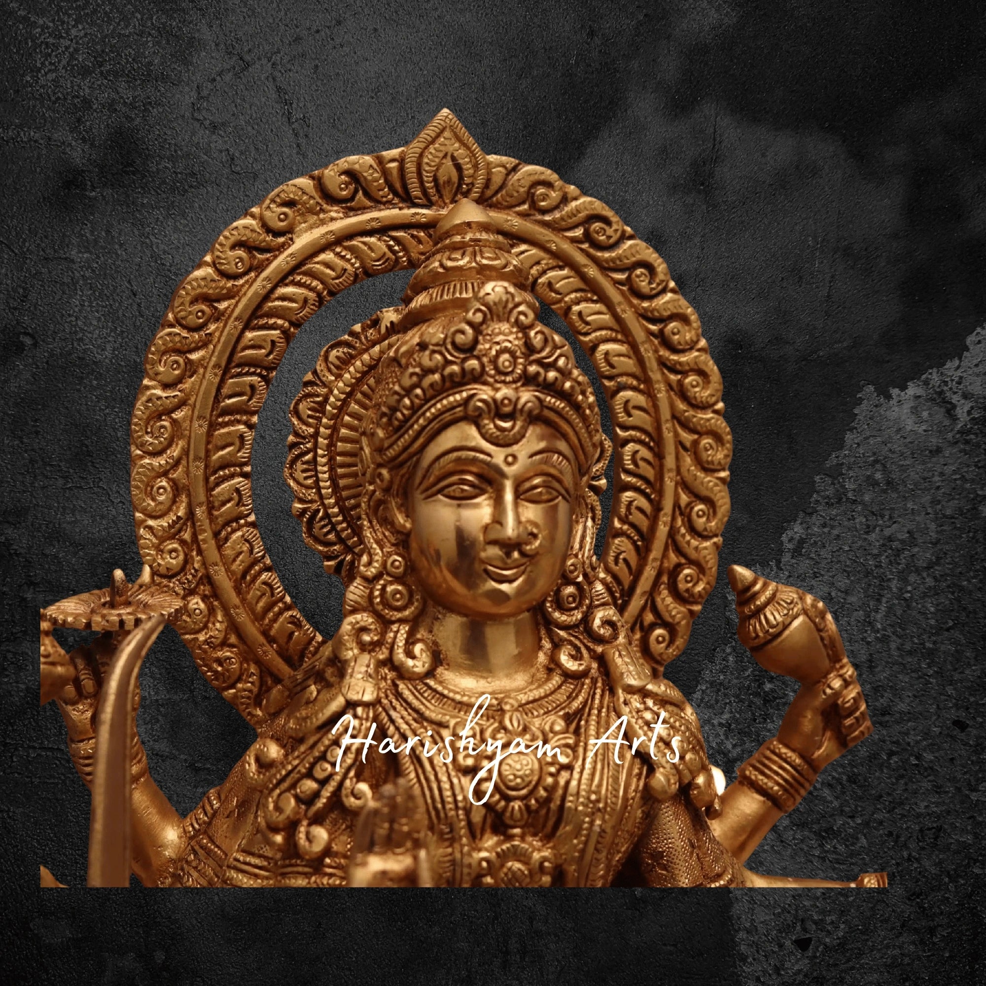 18" Divine Brass Goddess Durga Murti for Mandir & Worship